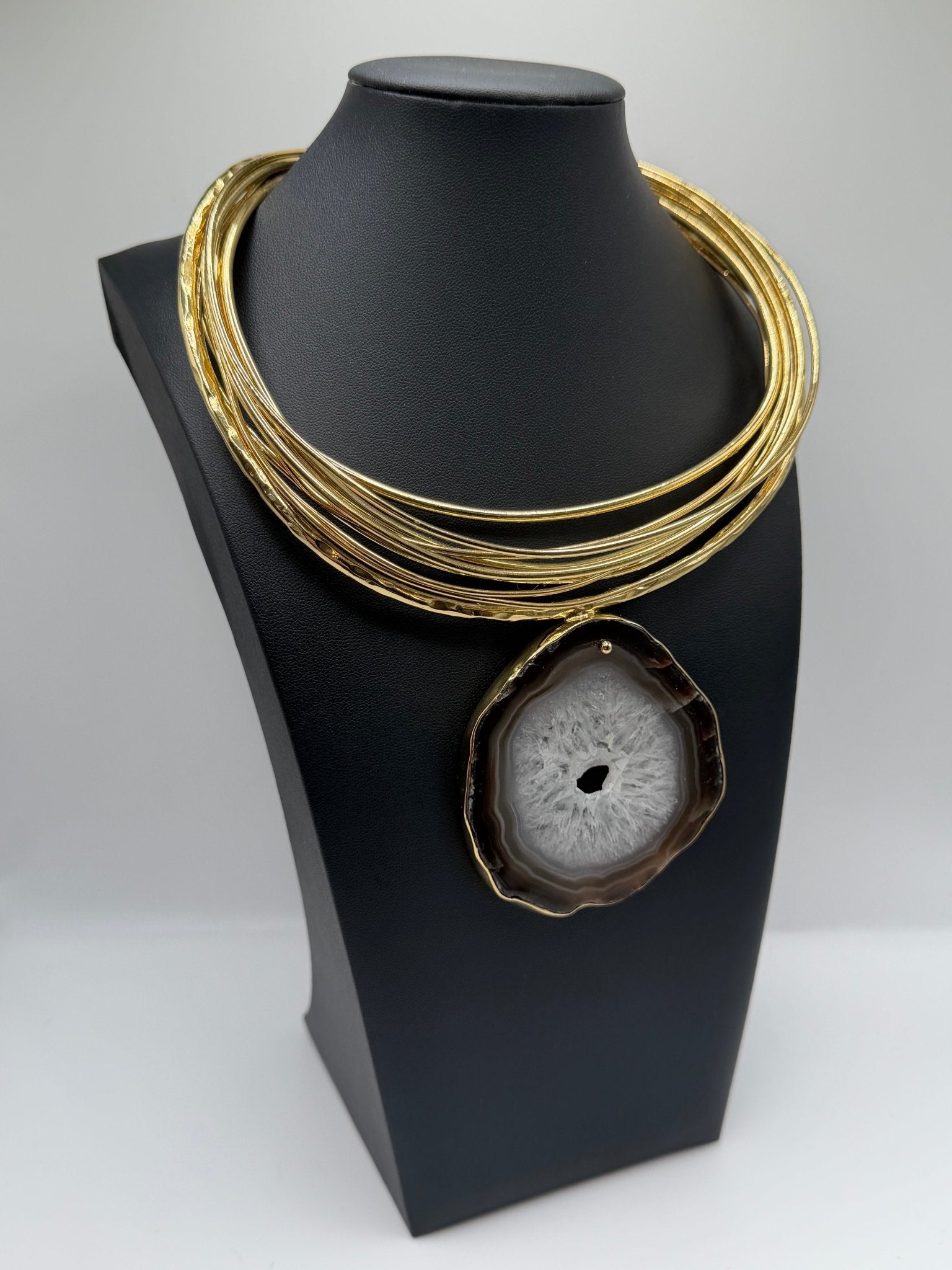 Black Agate Eclipse Neckpiece - AVA Jewelry