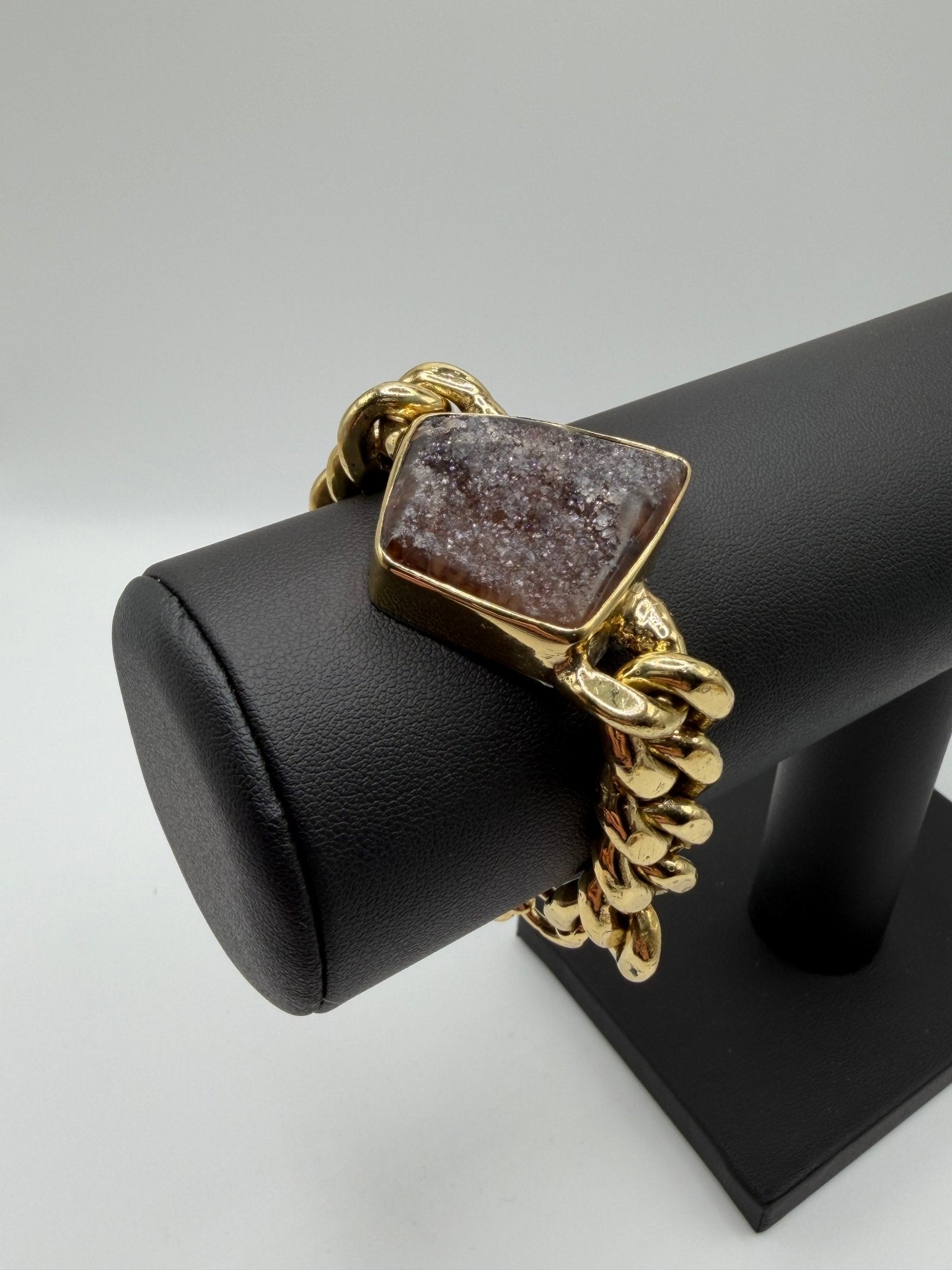 Black Druzy Chain Bracelet - AVA Jewelry