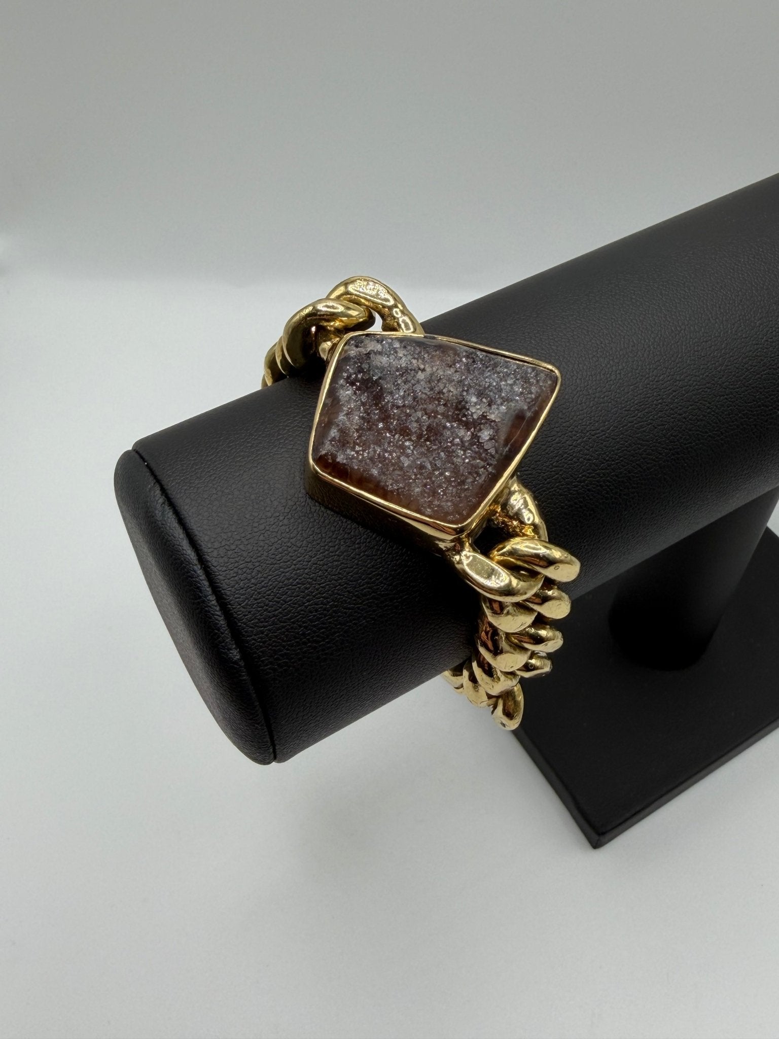Black Druzy Chain Bracelet - AVA Jewelry
