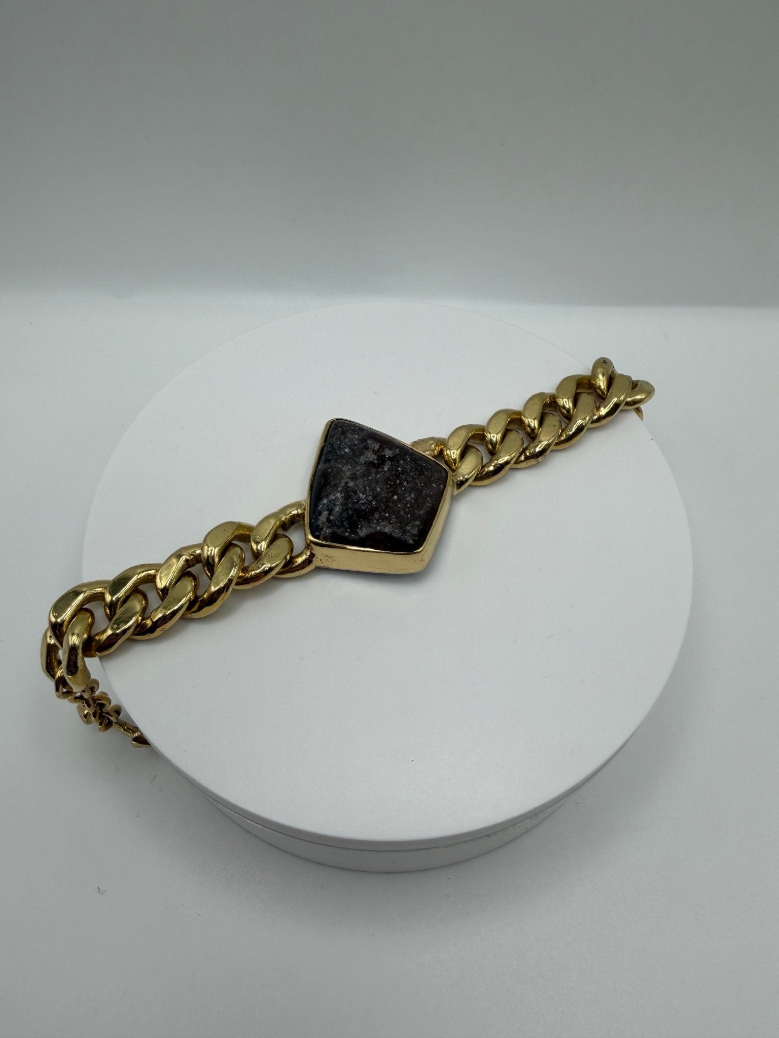 black Druzy chain bracelet (unisex) - AVA Jewelry
