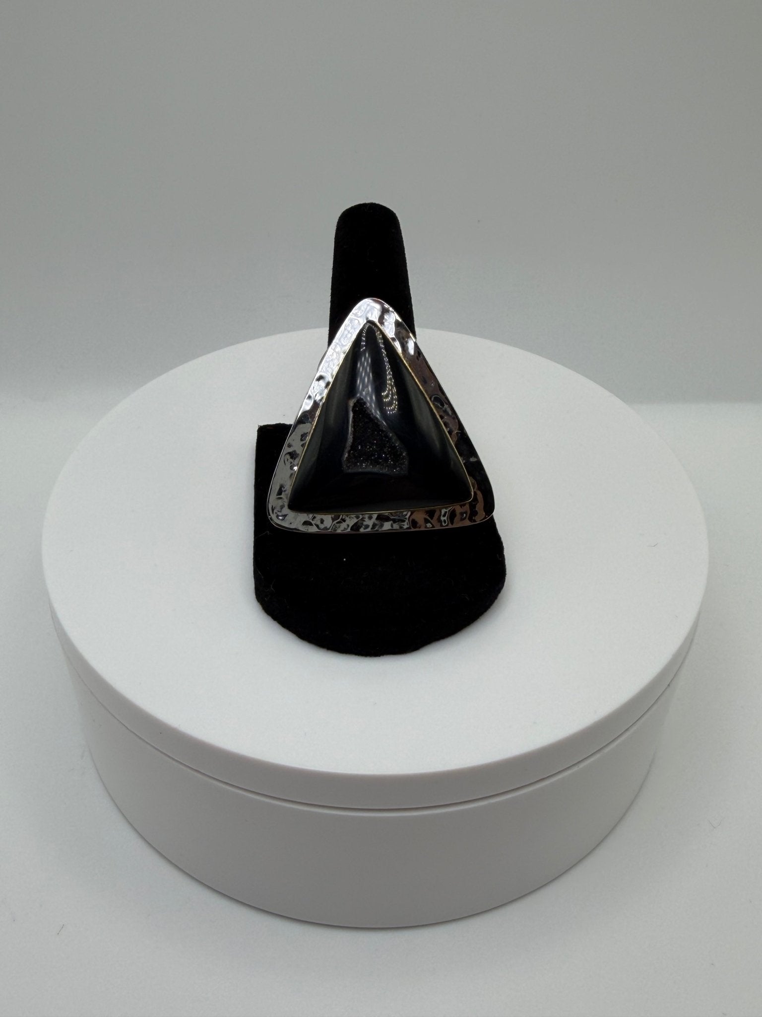 Black Druzy triangle - AVA Jewelry