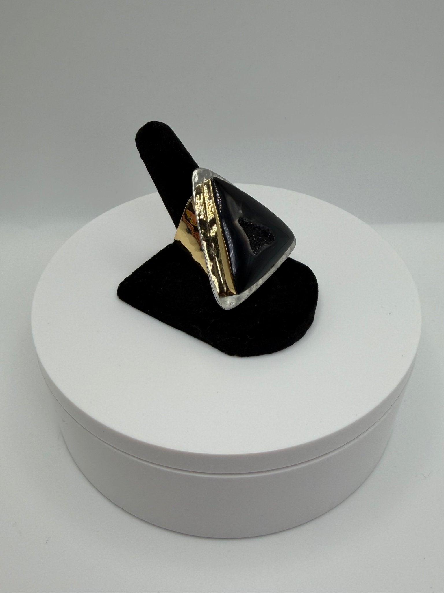 Black Druzy triangle - AVA Jewelry