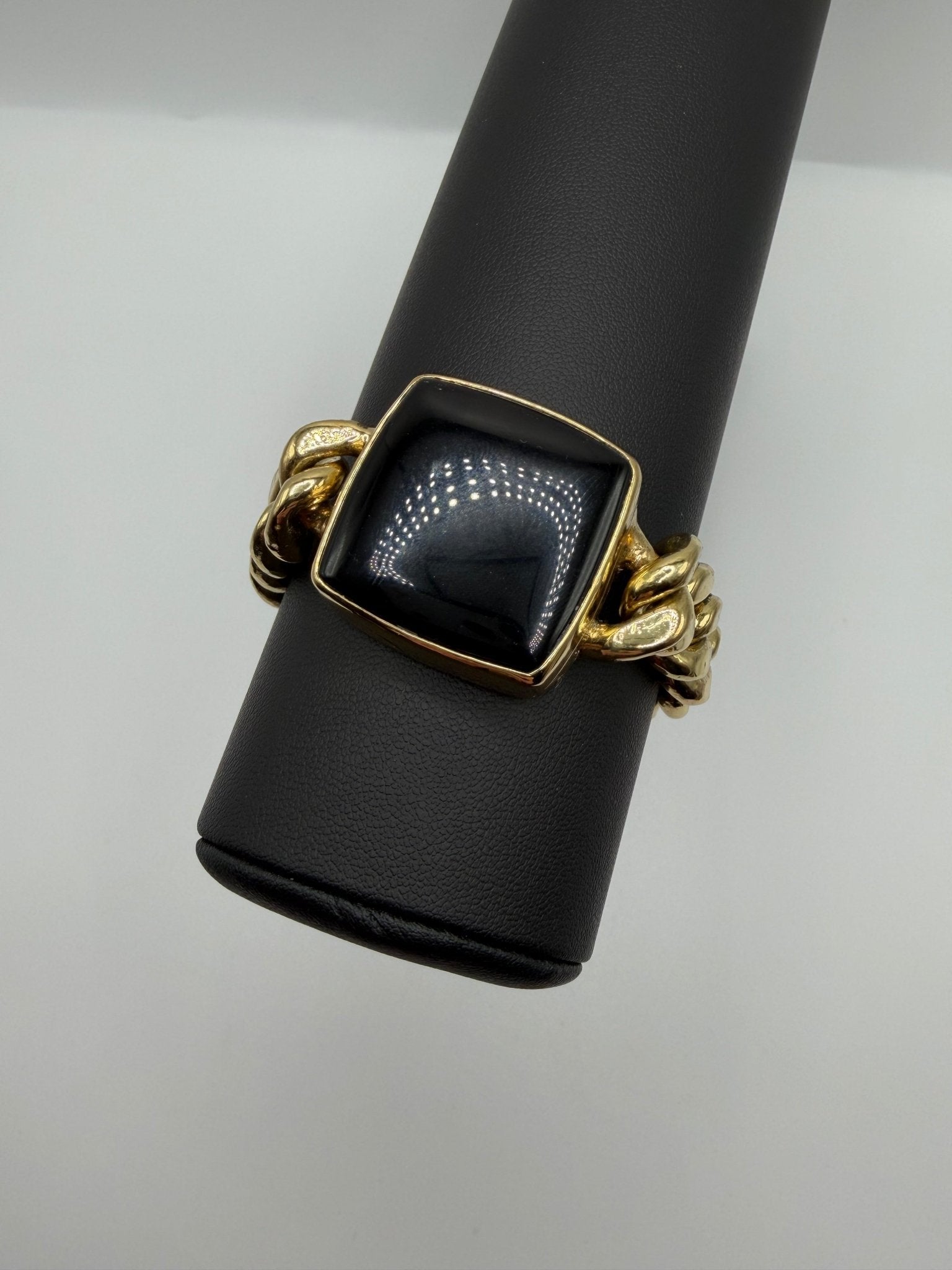 Black obsidian Square Chain Bracelet - AVA Jewelry