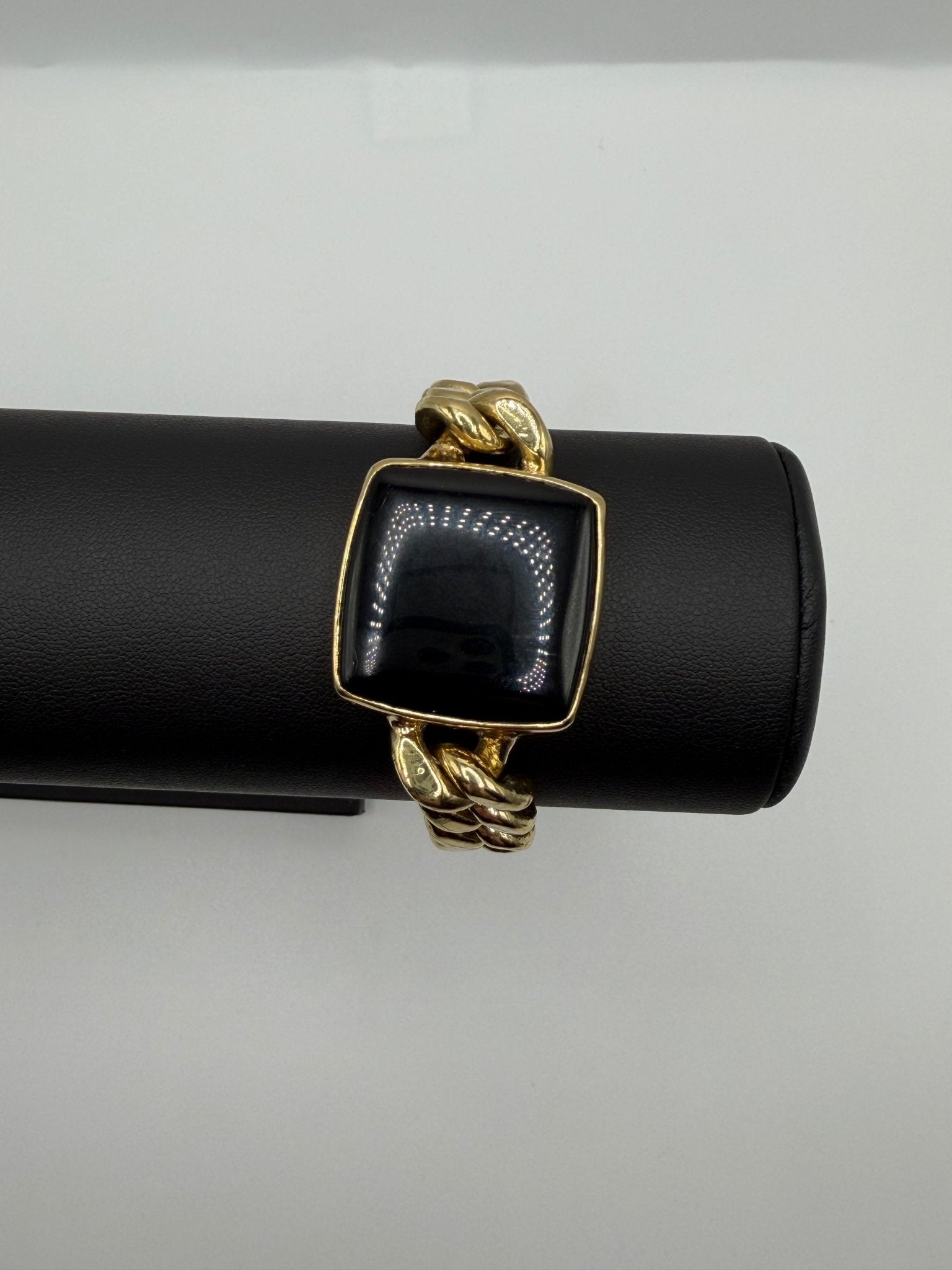 Black obsidian Square Chain Bracelet - AVA Jewelry