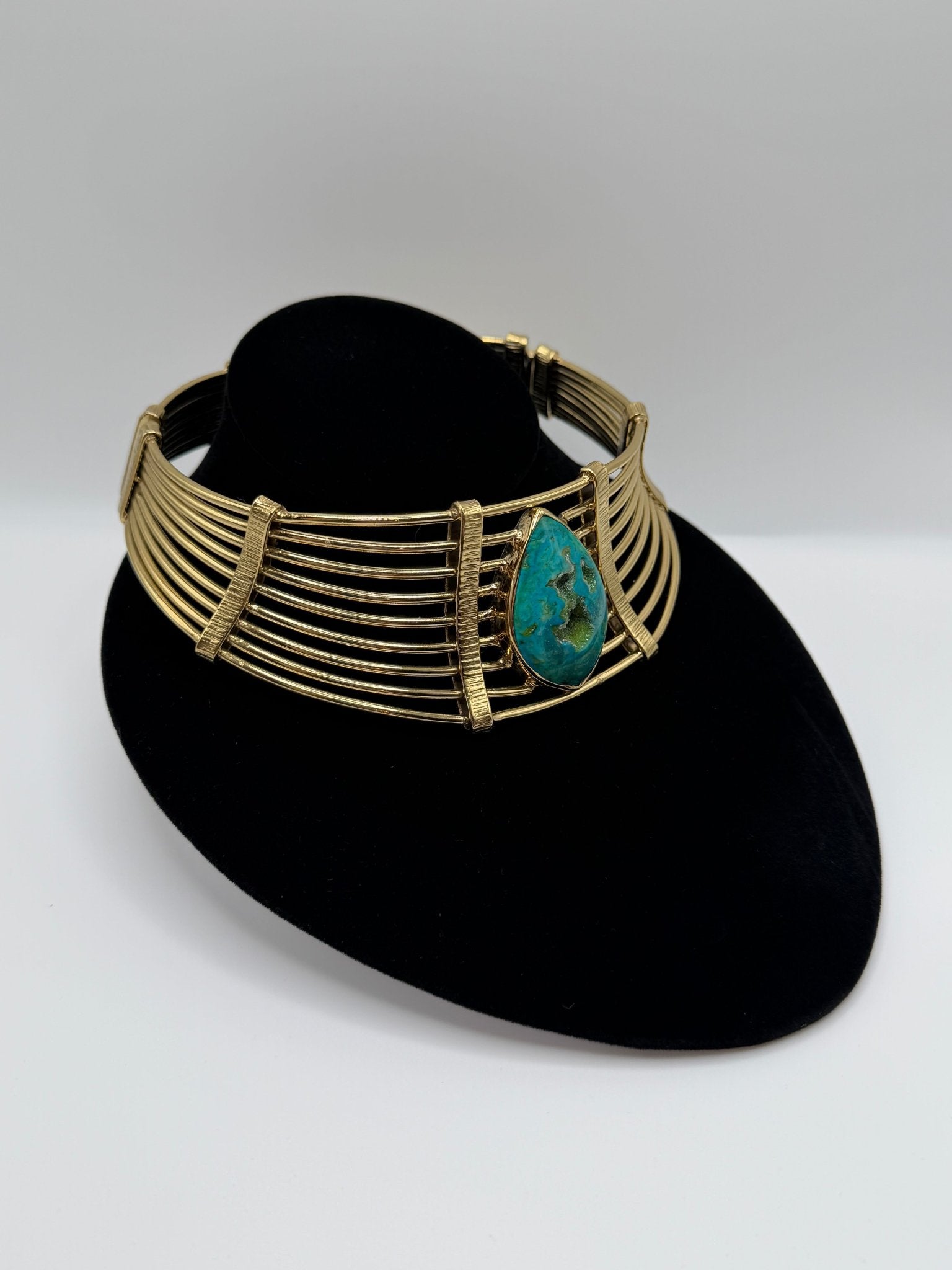 Blue agate druzy collar - AVA Jewelry