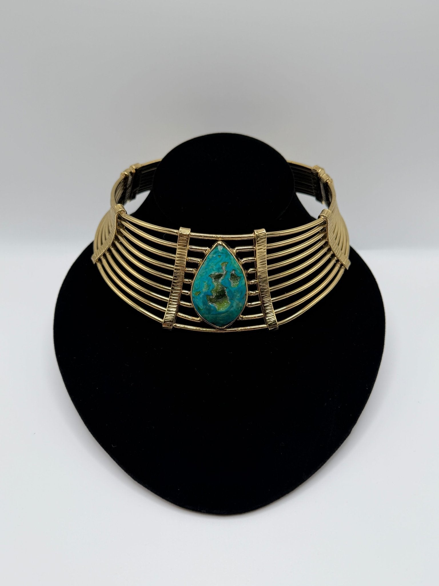 Blue agate druzy collar - AVA Jewelry