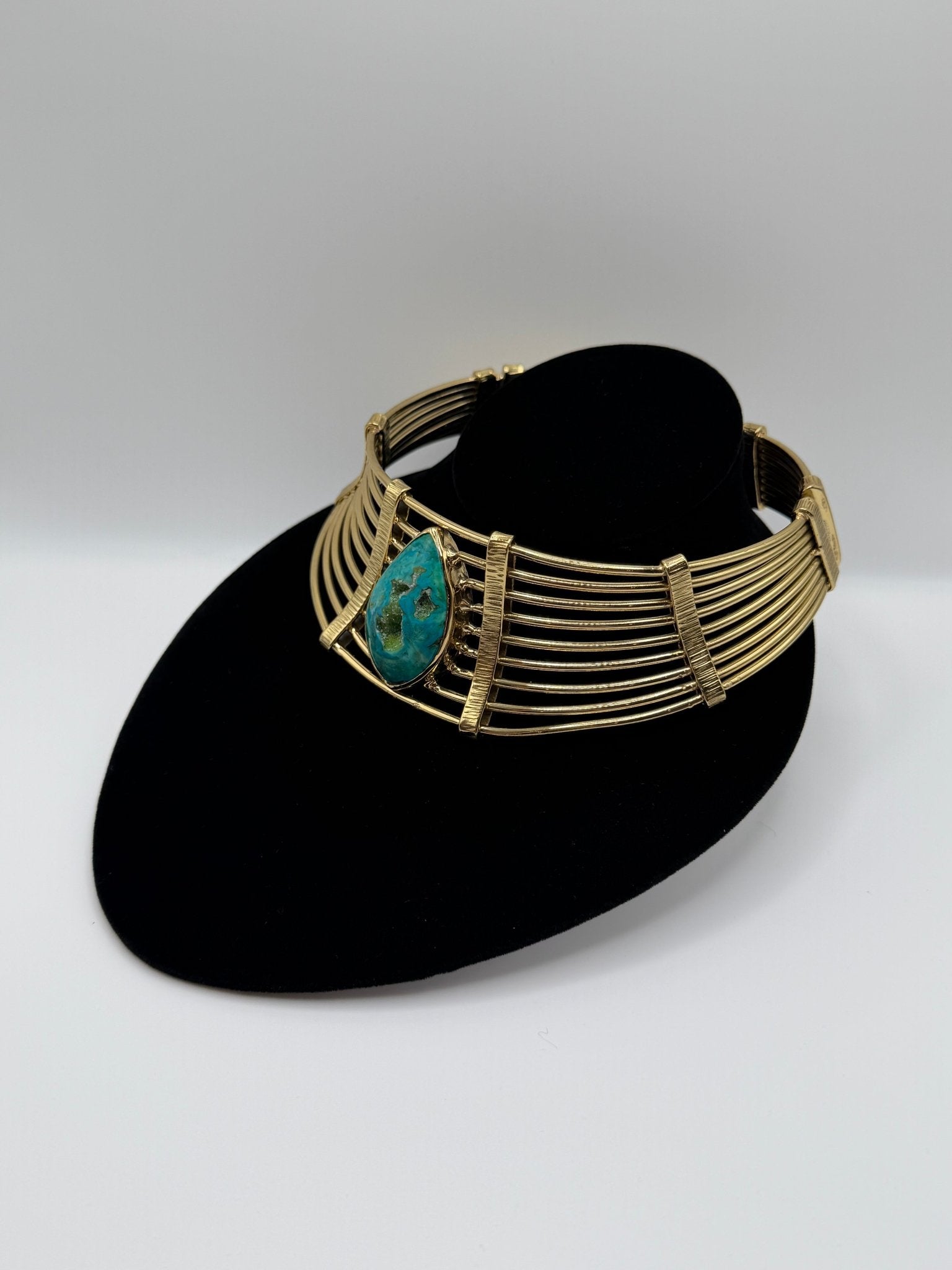 Blue agate druzy collar - AVA Jewelry