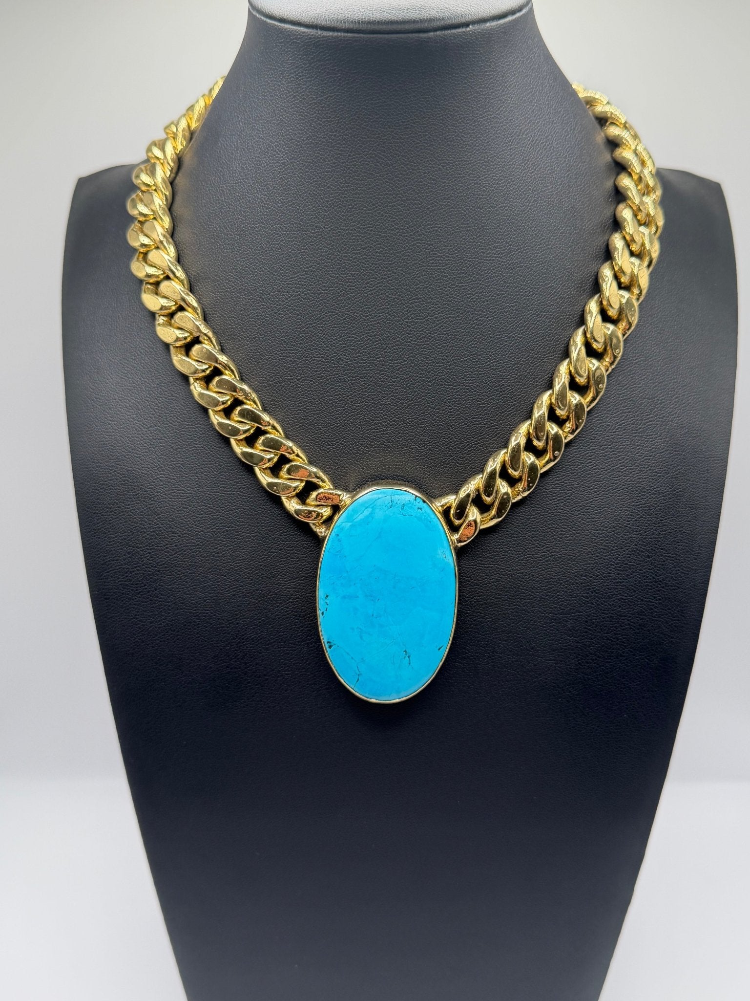 Blue turquoise bold chain - AVA Jewelry