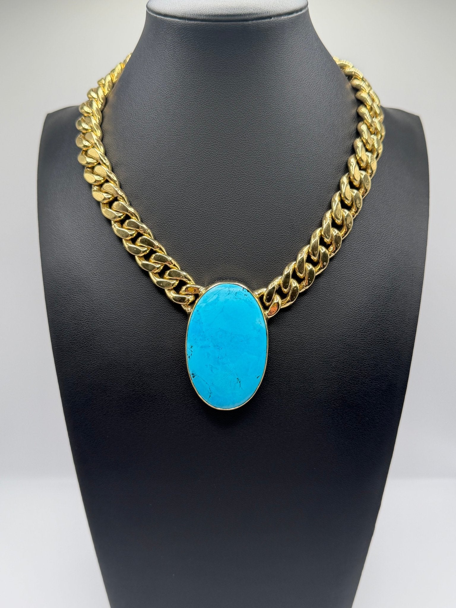 Blue turquoise bold chain - AVA Jewelry