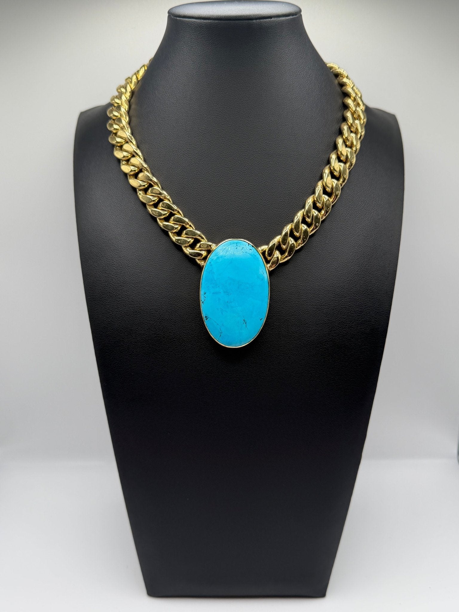 Blue turquoise bold chain - AVA Jewelry