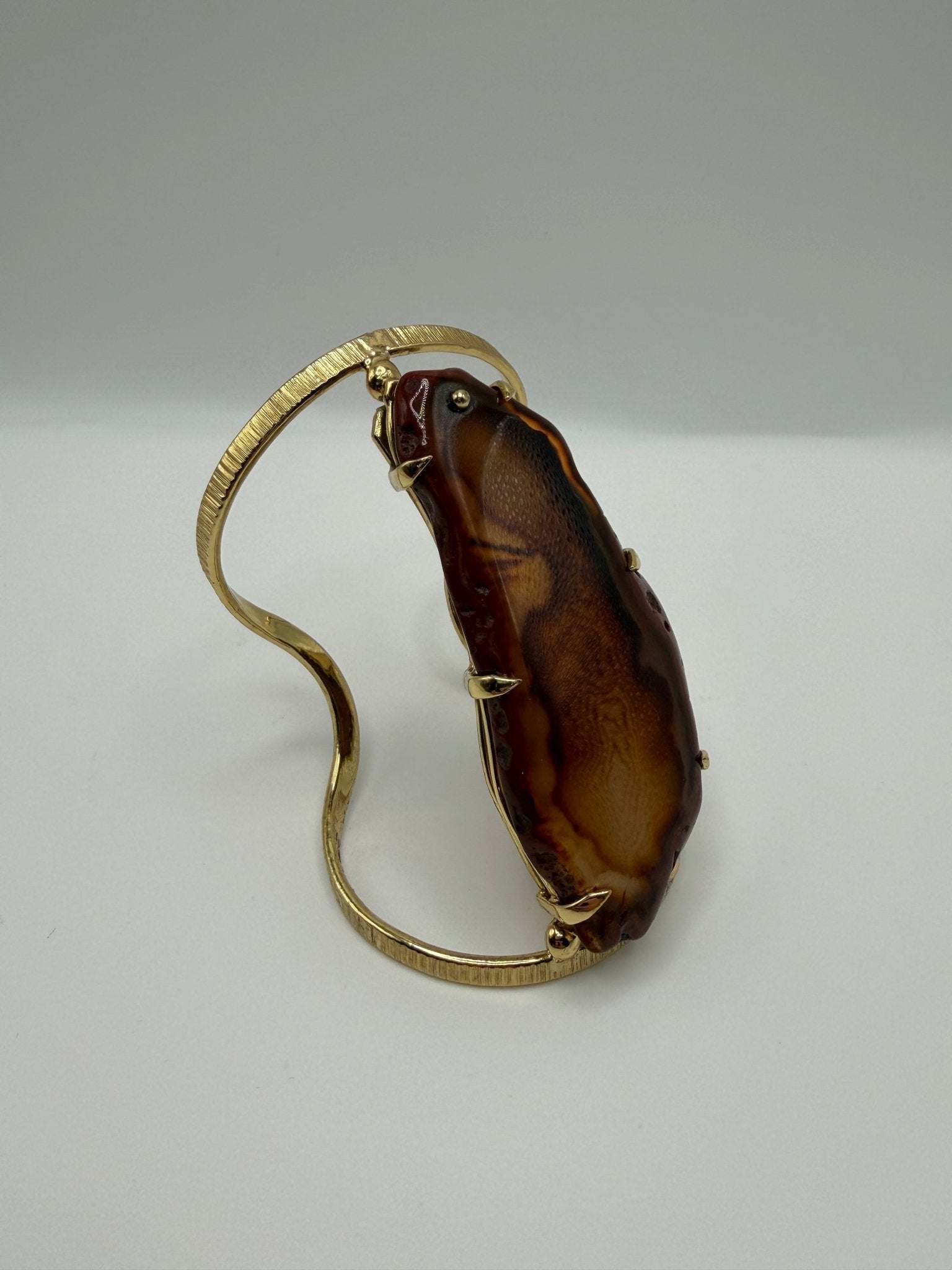 Brown agate cuff - AVA Jewelry