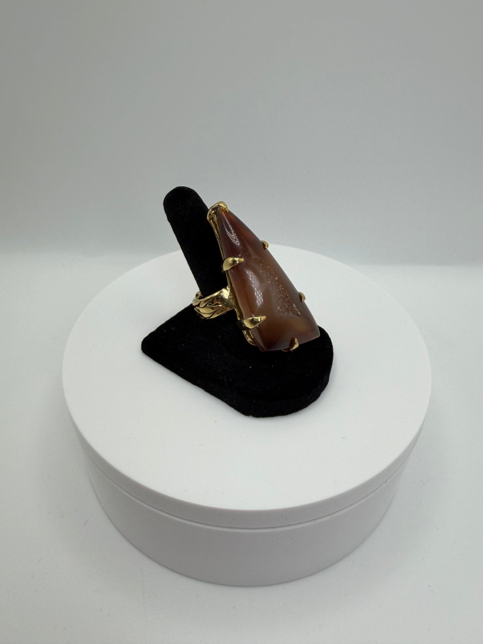 Brown braided druzy Ring - AVA Jewelry