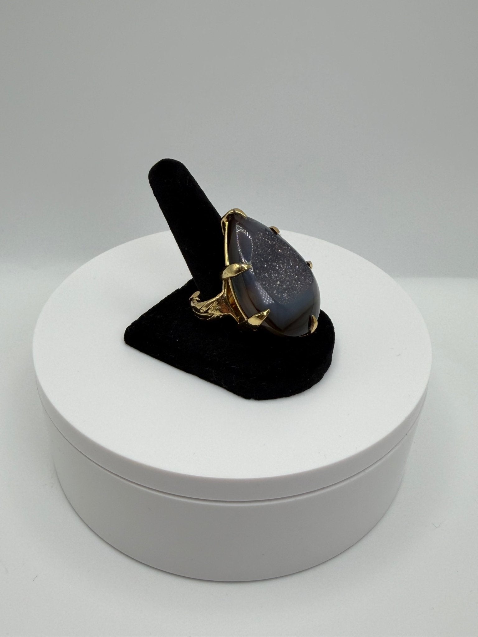 Brown druzy braided ring - AVA Jewelry