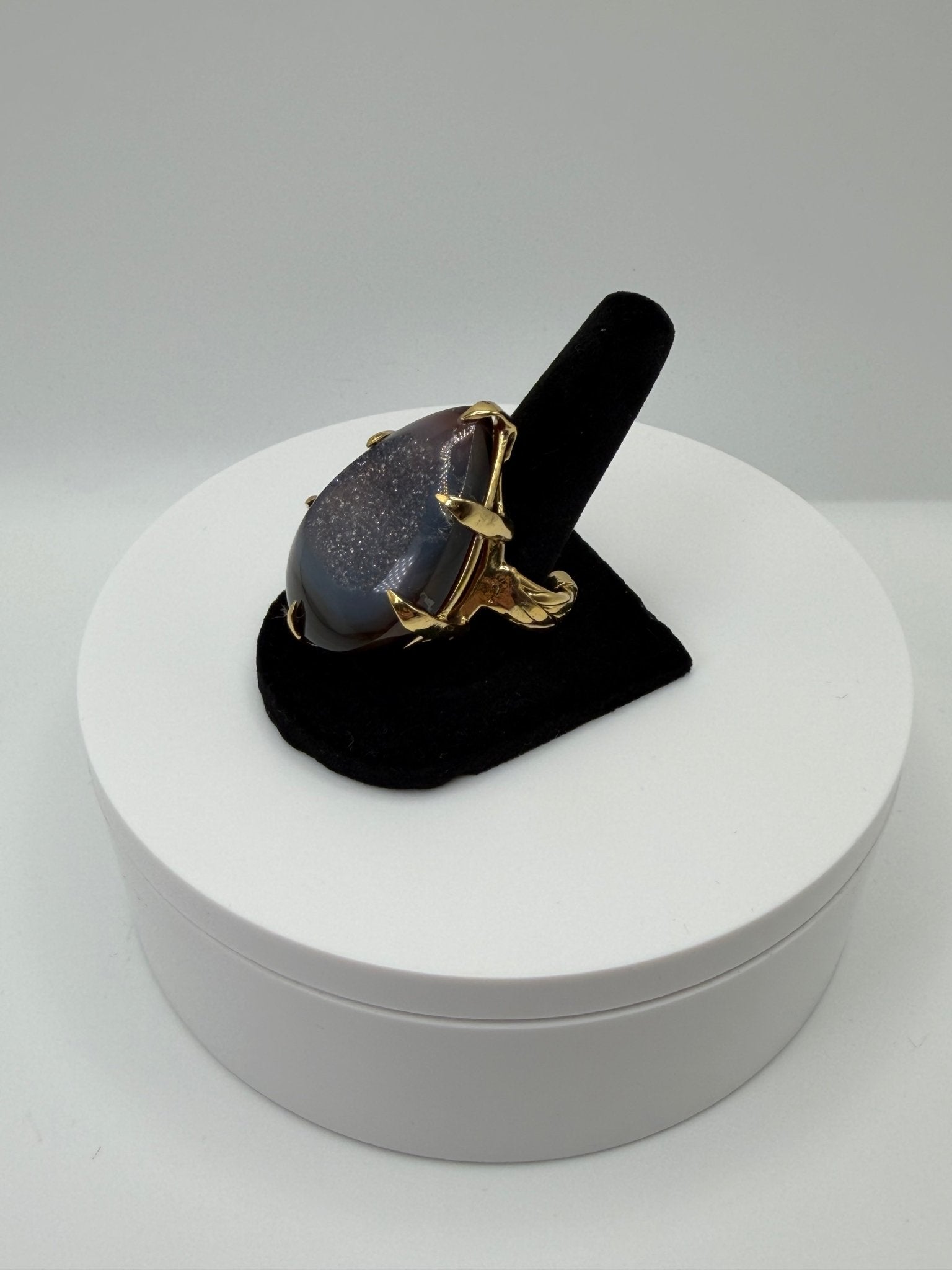 Brown druzy braided ring - AVA Jewelry