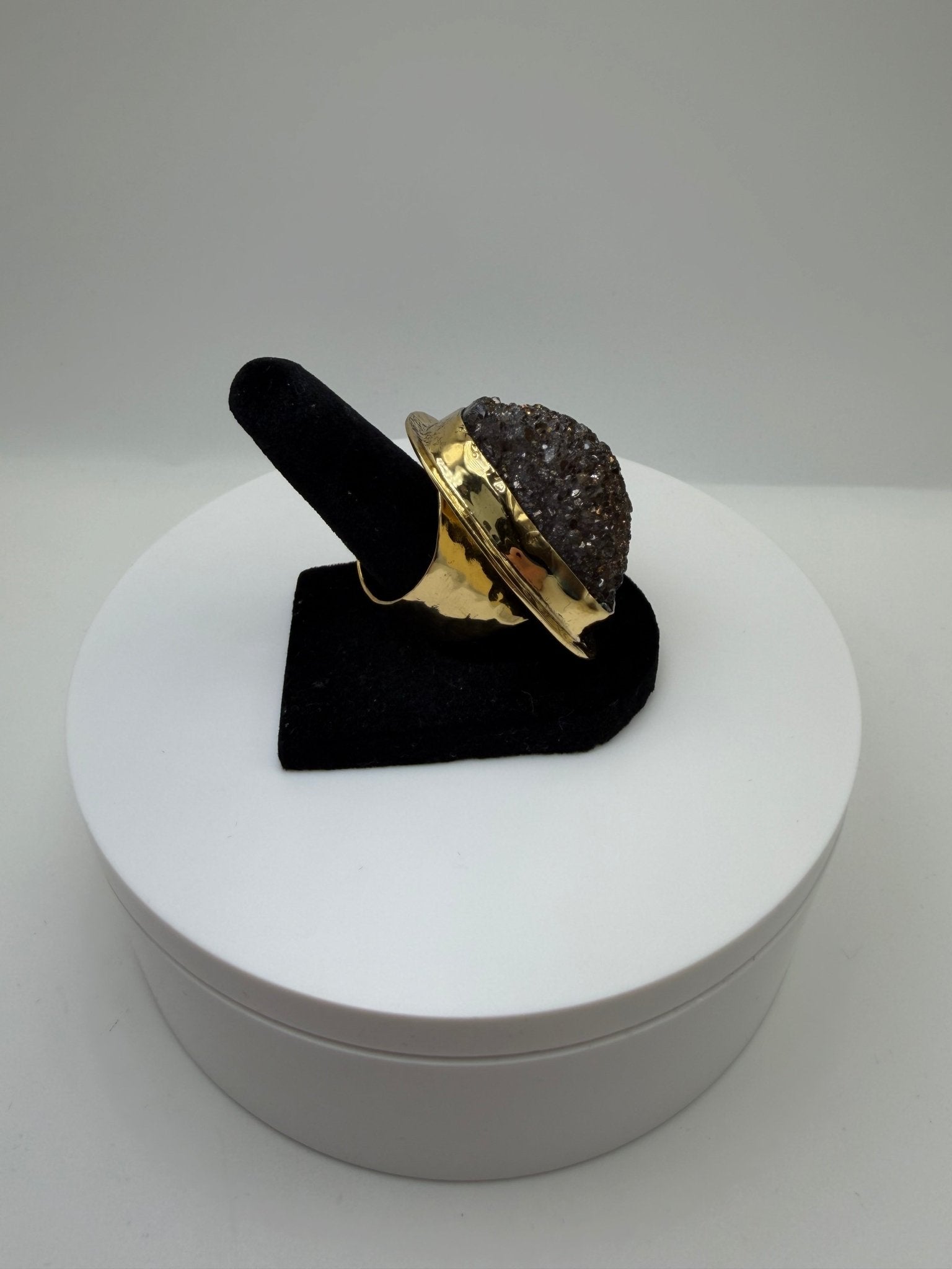 Brown druzy framed ring - AVA Jewelry