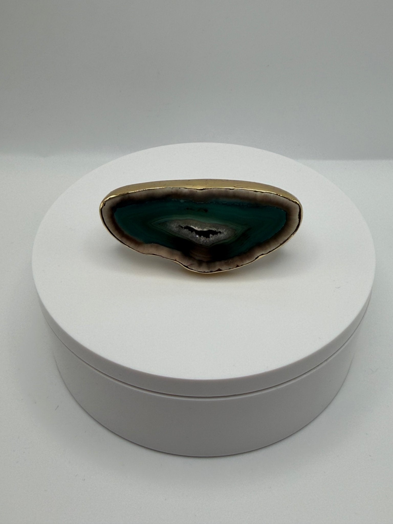 Green agate double ring - AVA Jewelry