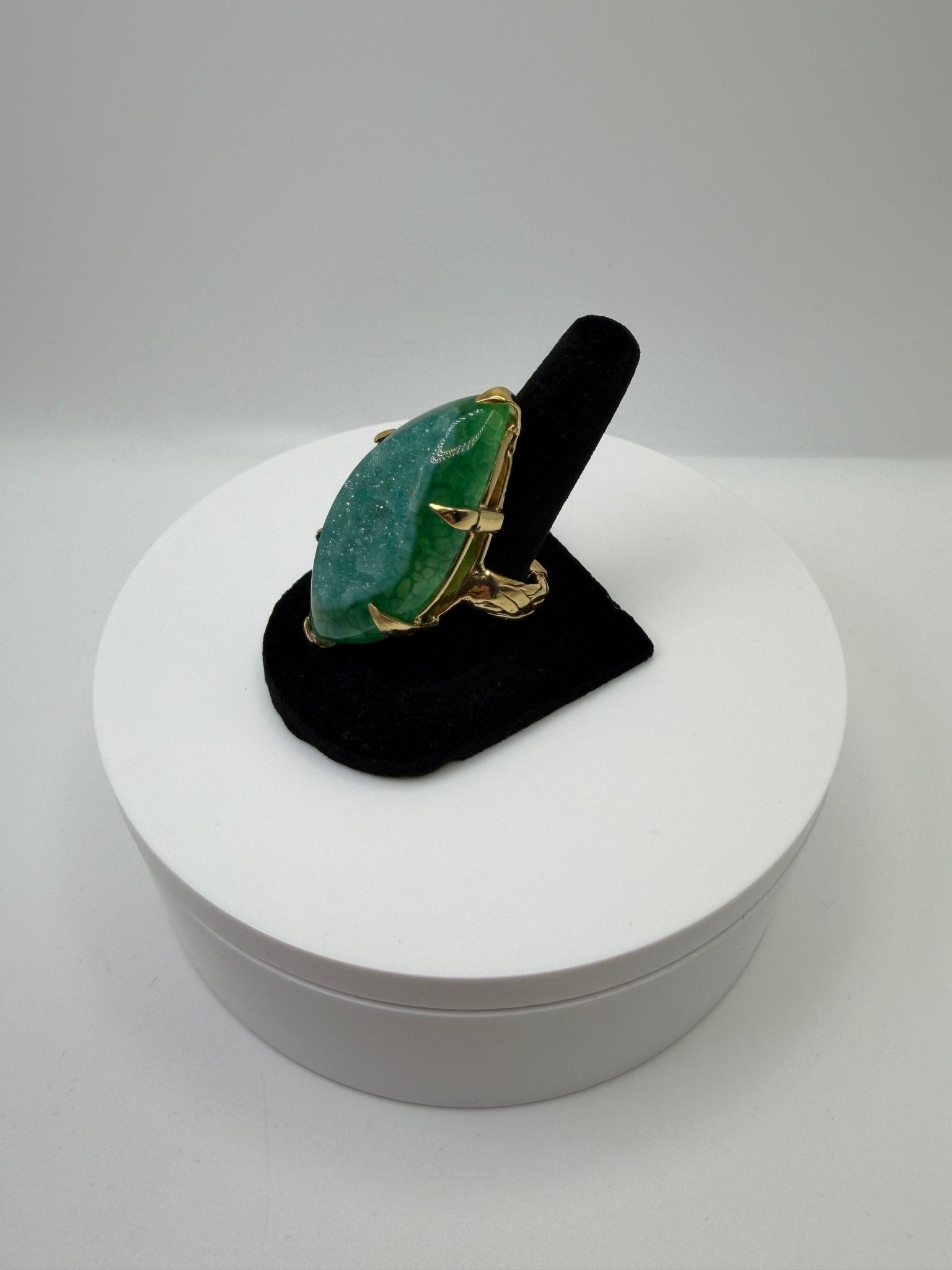 Green druzy ring - AVA Jewelry