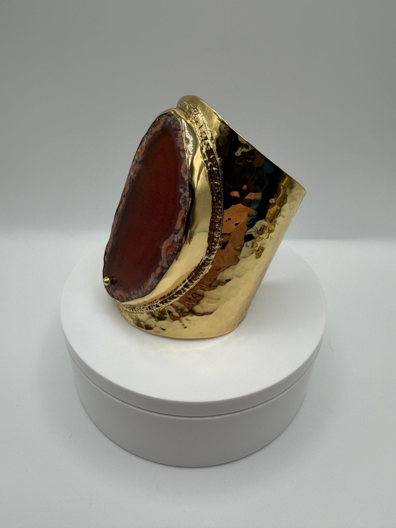 Orange agate slice cuff - AVA Jewelry