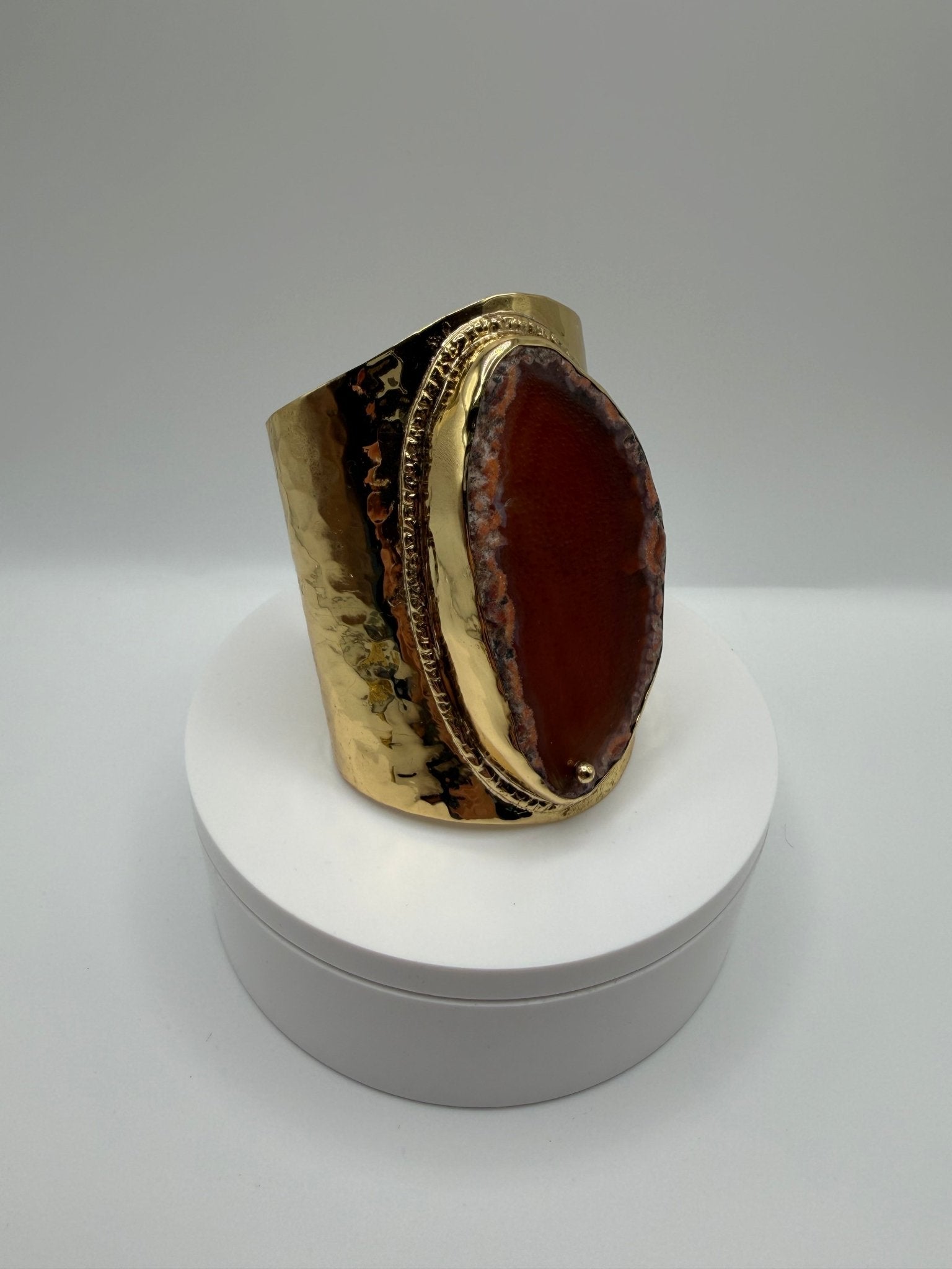 Orange agate slice cuff - AVA Jewelry