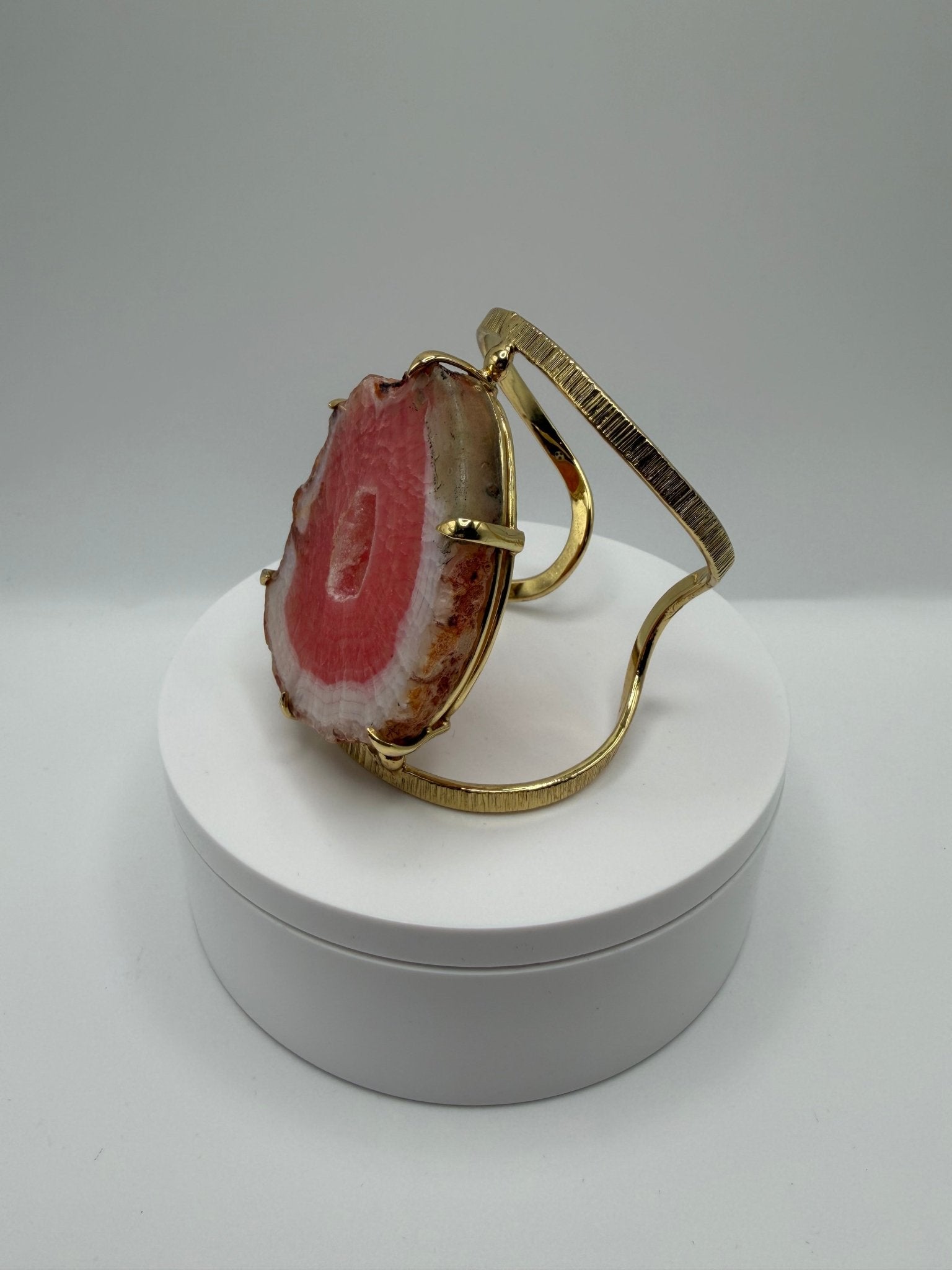 Pink Agate Cuff - AVA Jewelry