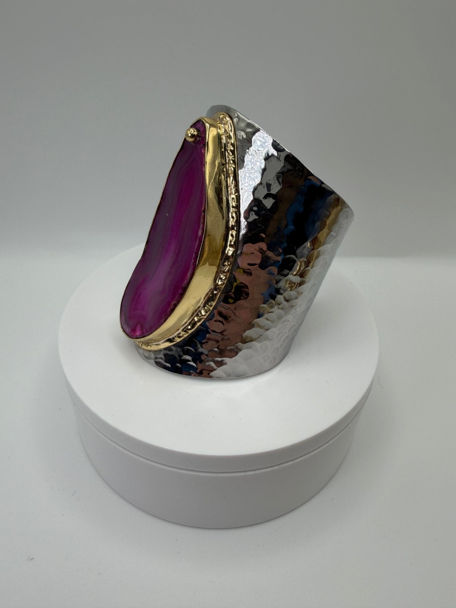 Pink agate cuff - AVA Jewelry