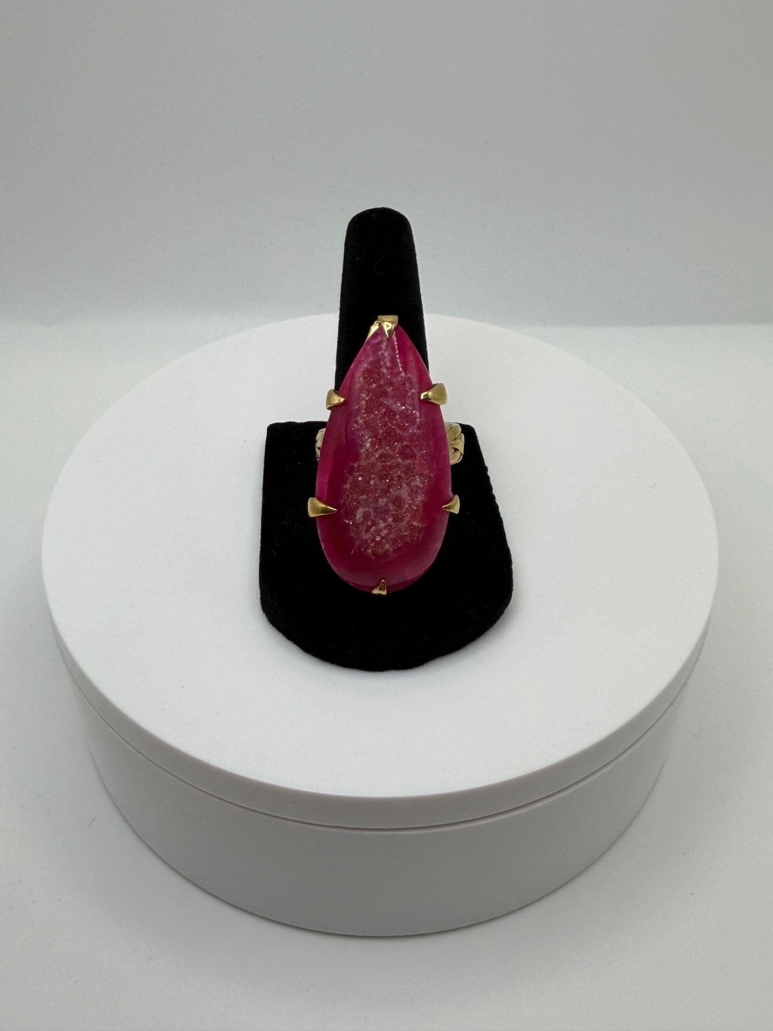 Pink agate druzy ring - AVA Jewelry