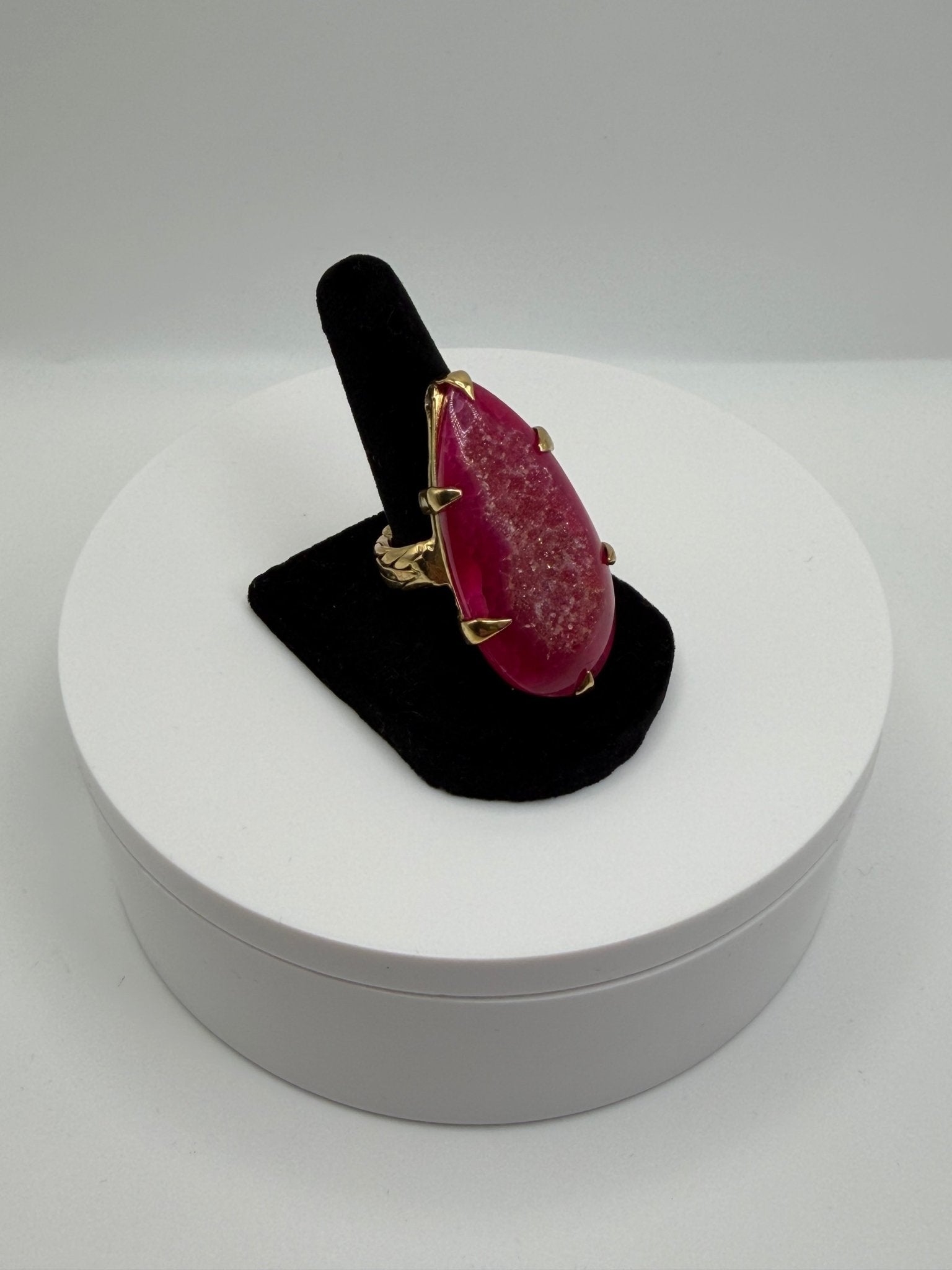 Pink agate druzy ring - AVA Jewelry