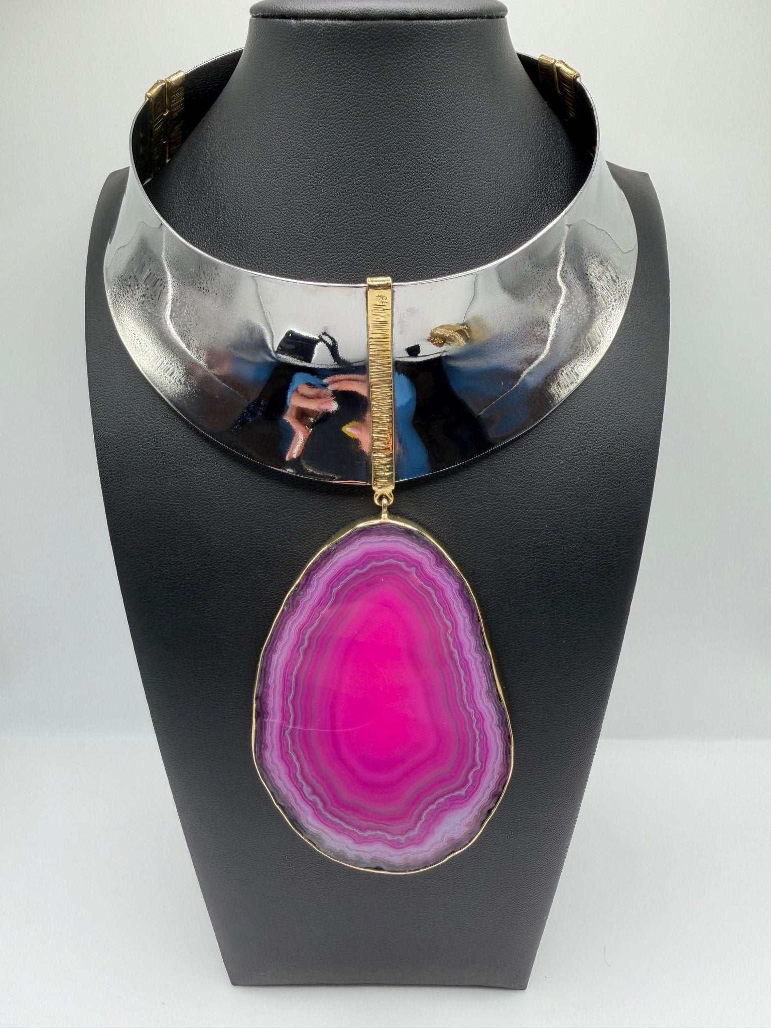 Pink agate slice - AVA Jewelry