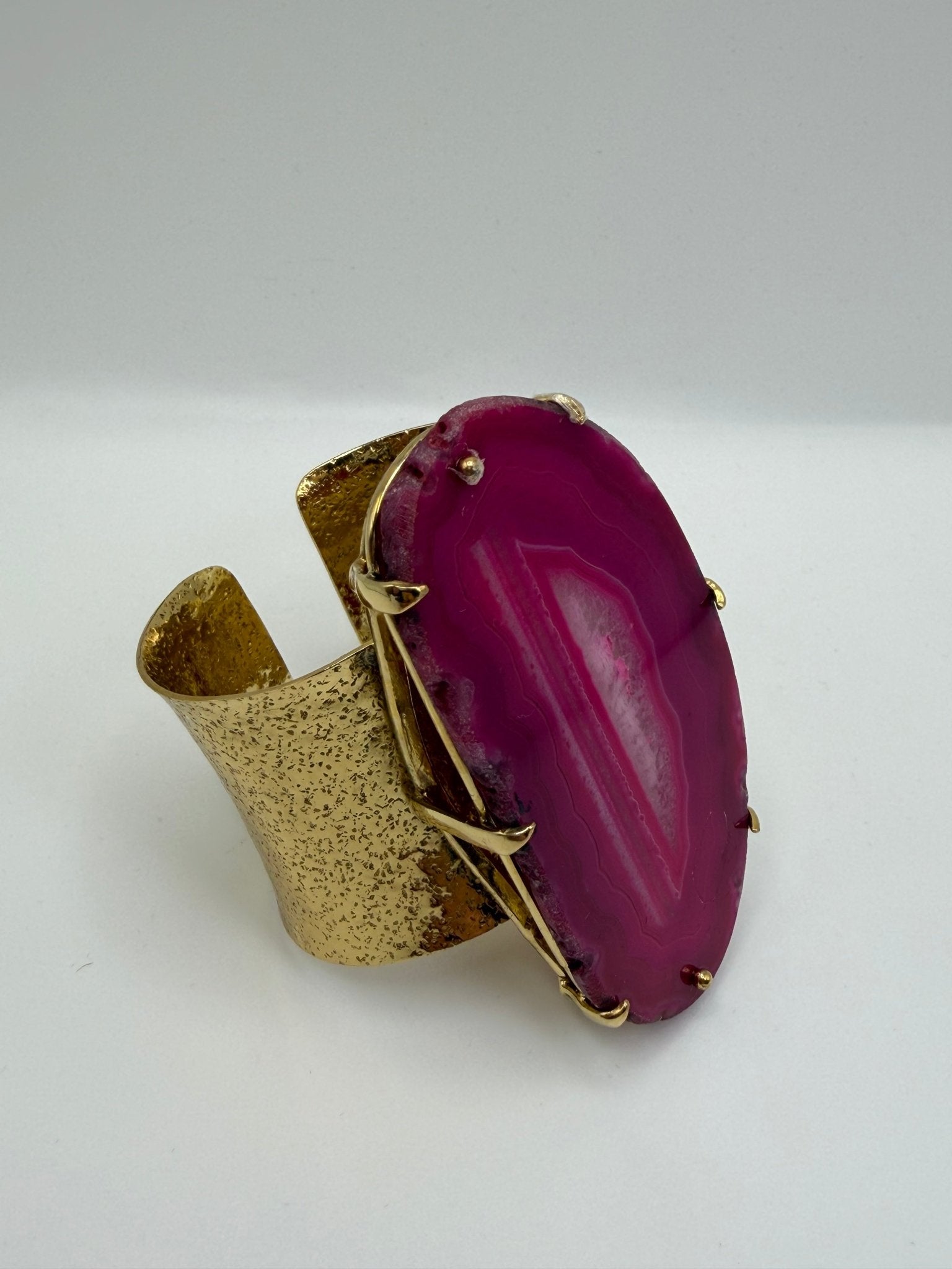 Pink agate slice bracelet - AVA Jewelry