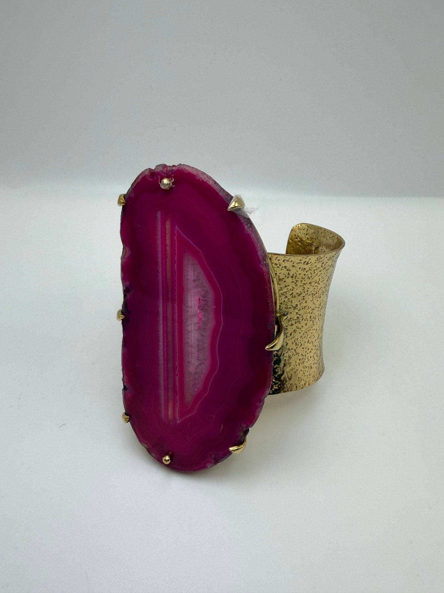 Pink agate slice bracelet - AVA Jewelry