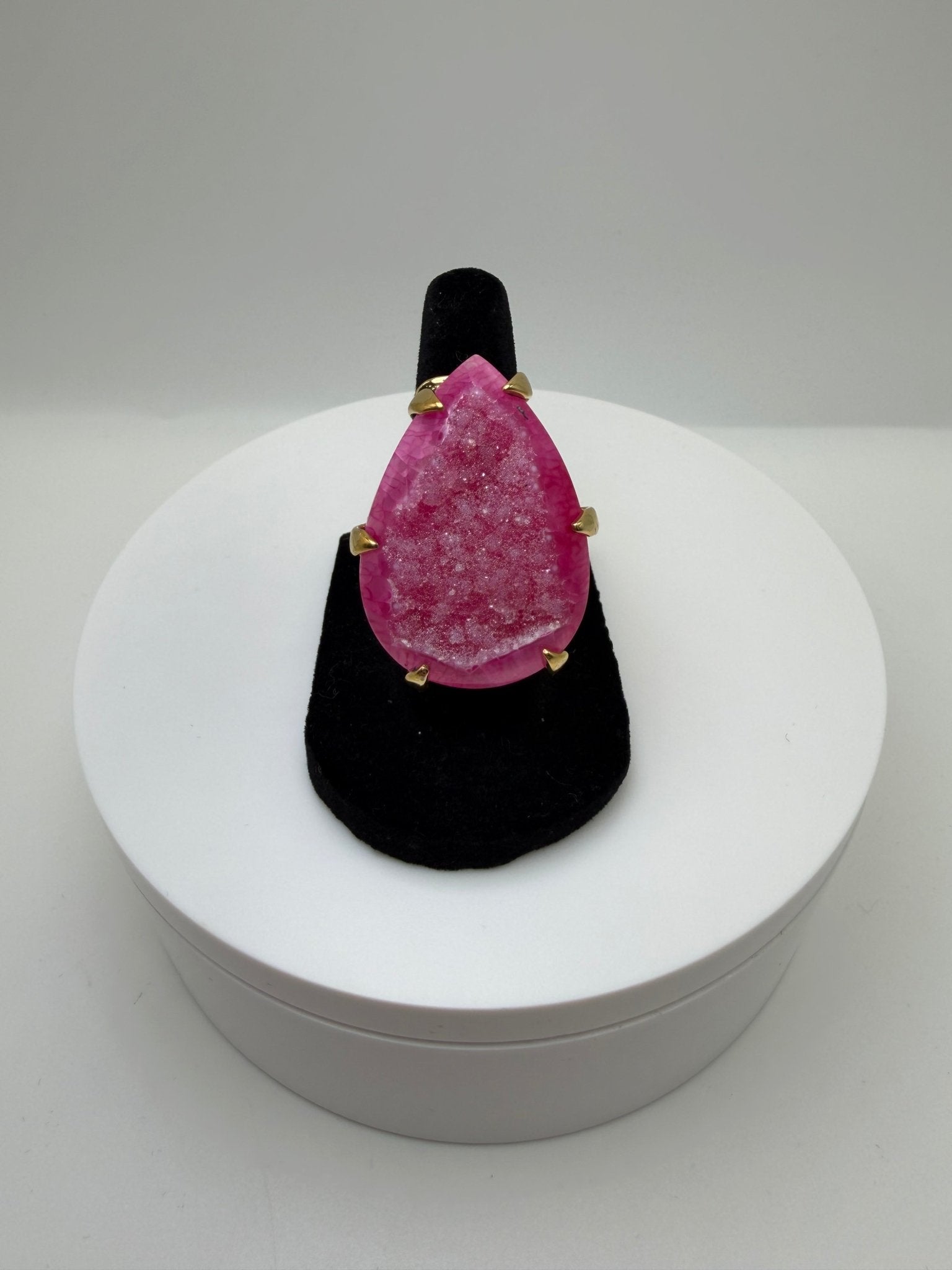 Pink druzy wrap ring - AVA Jewelry
