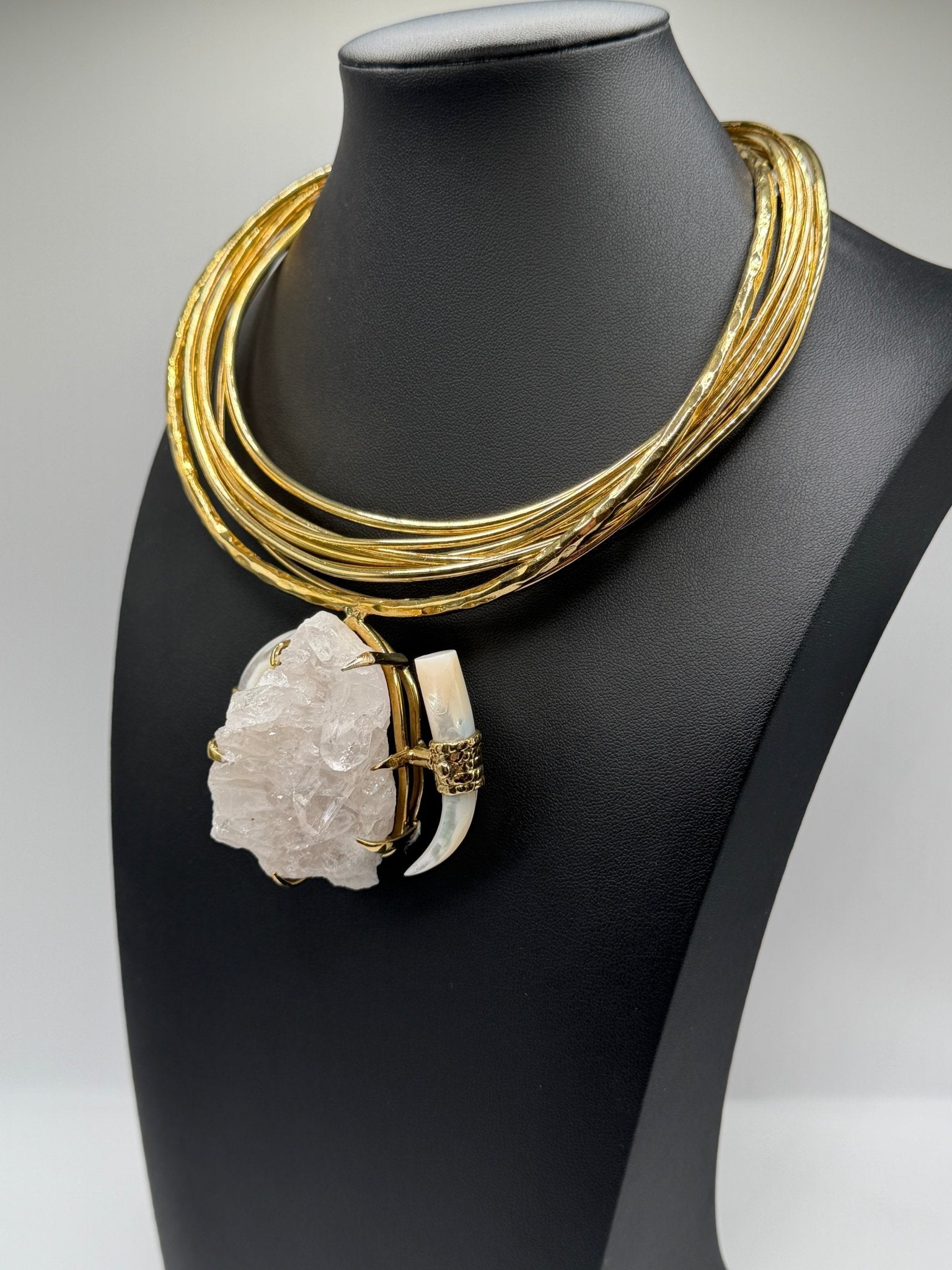 Quartz and Pearl Neckpiece - AVA Jewelry