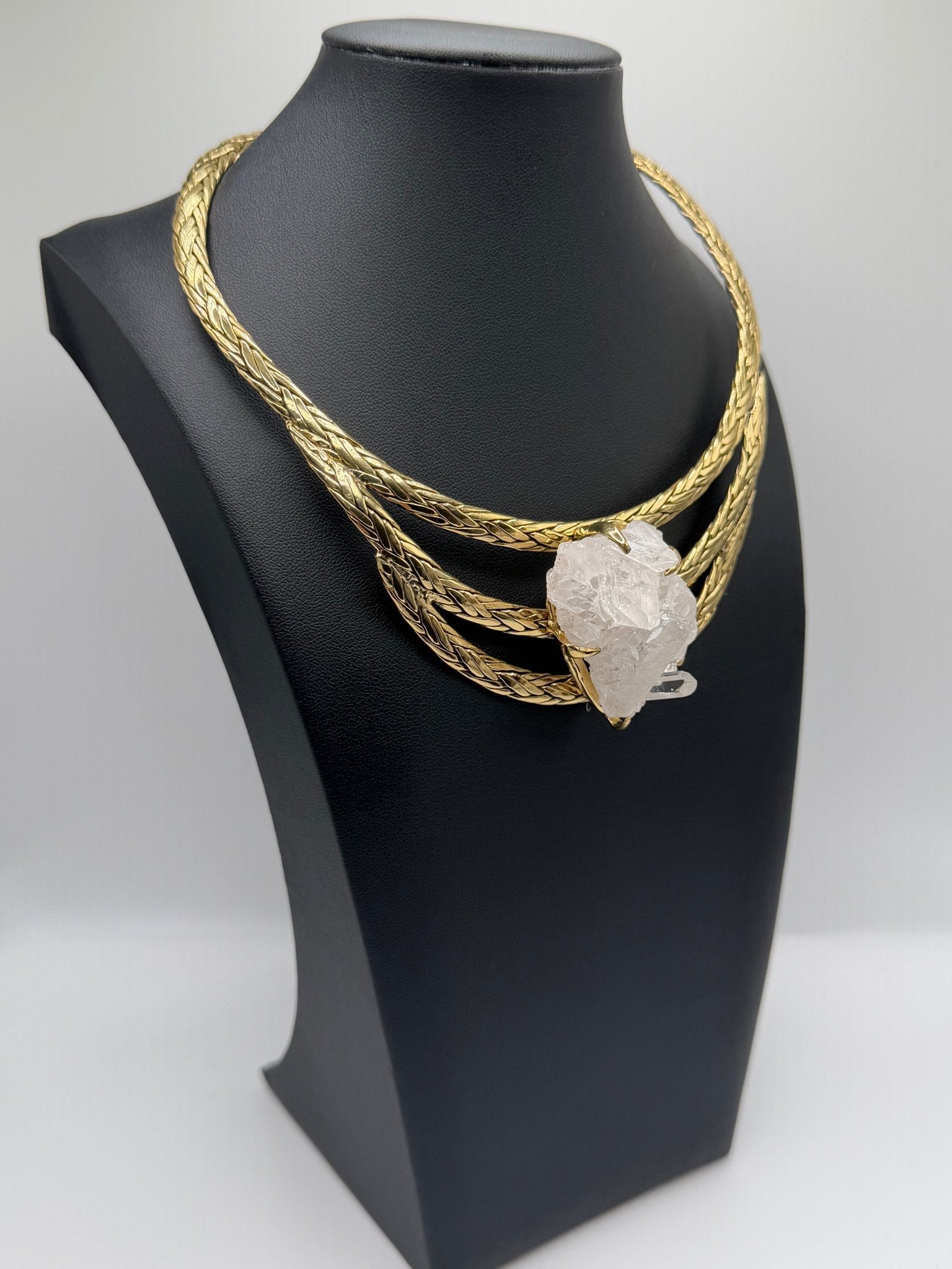 Quartz crystal braided necklace - AVA Jewelry