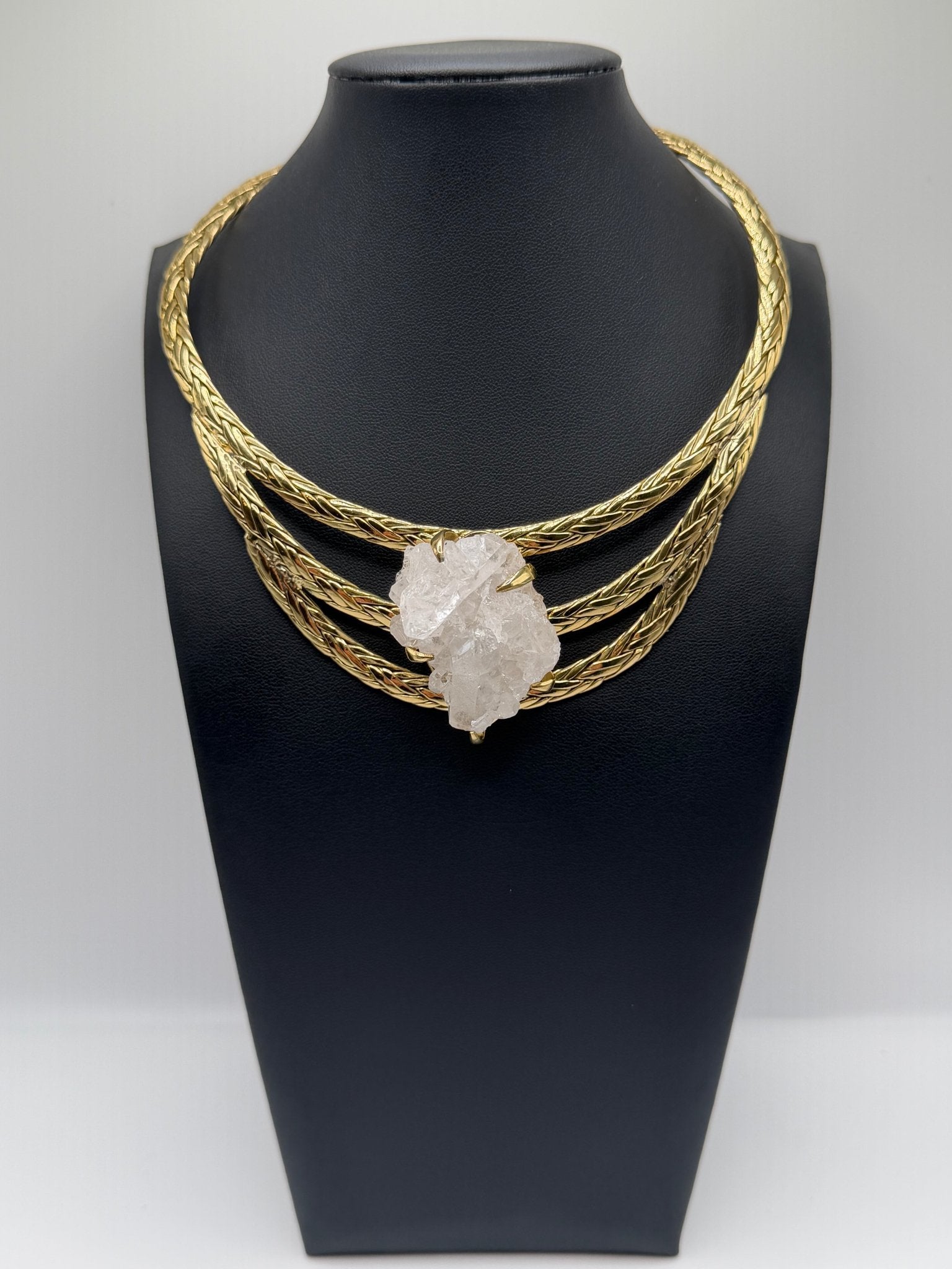 Quartz crystal braided necklace - AVA Jewelry