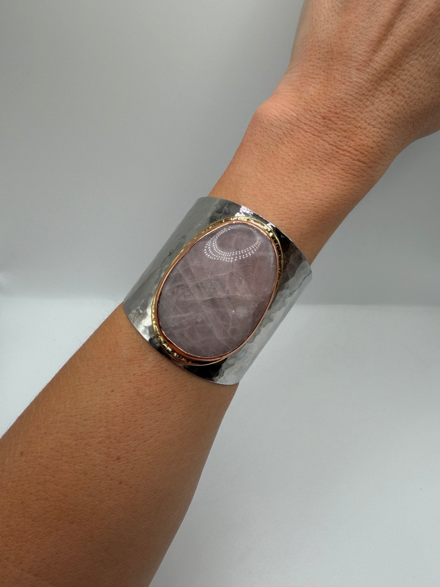 Rose Quartz Heroine Cuff - AVA Jewelry