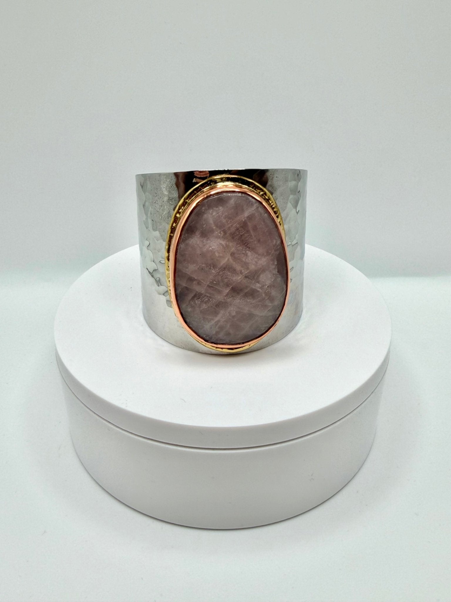 Rose Quartz Heroine Cuff - AVA Jewelry