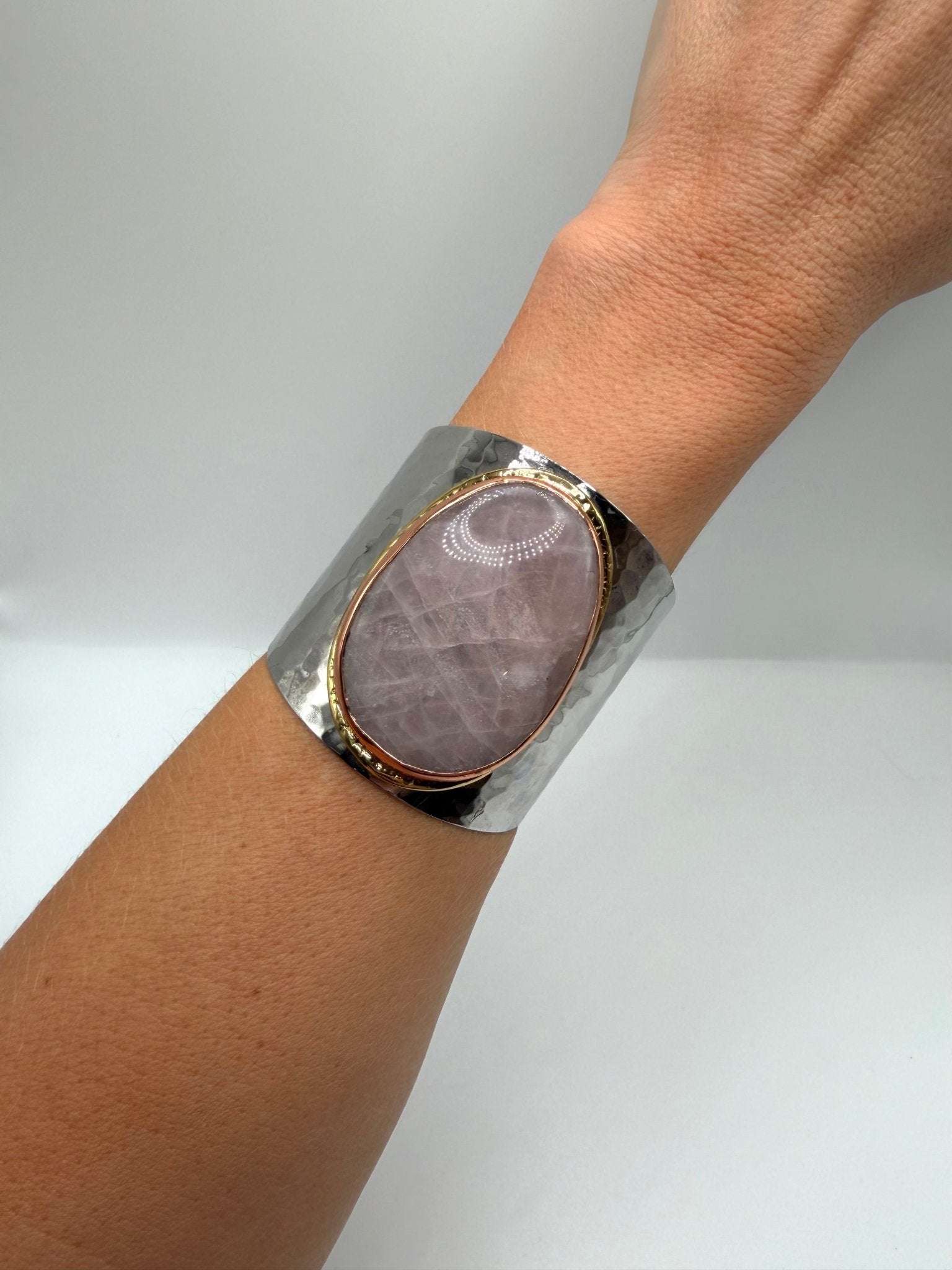 Rose Quartz Heroine Cuff - AVA Jewelry