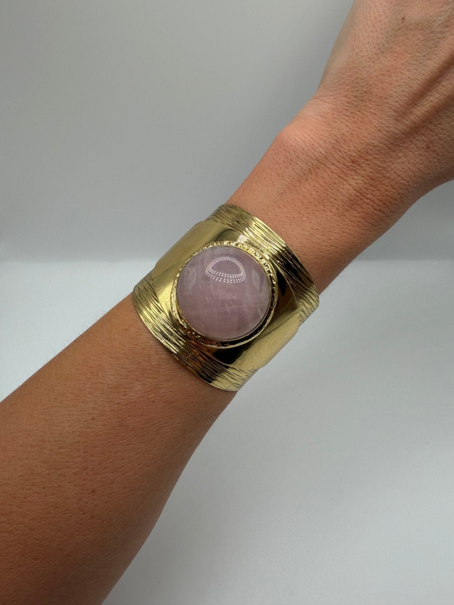 Rose Quartz Sovereign Cuff - AVA Jewelry