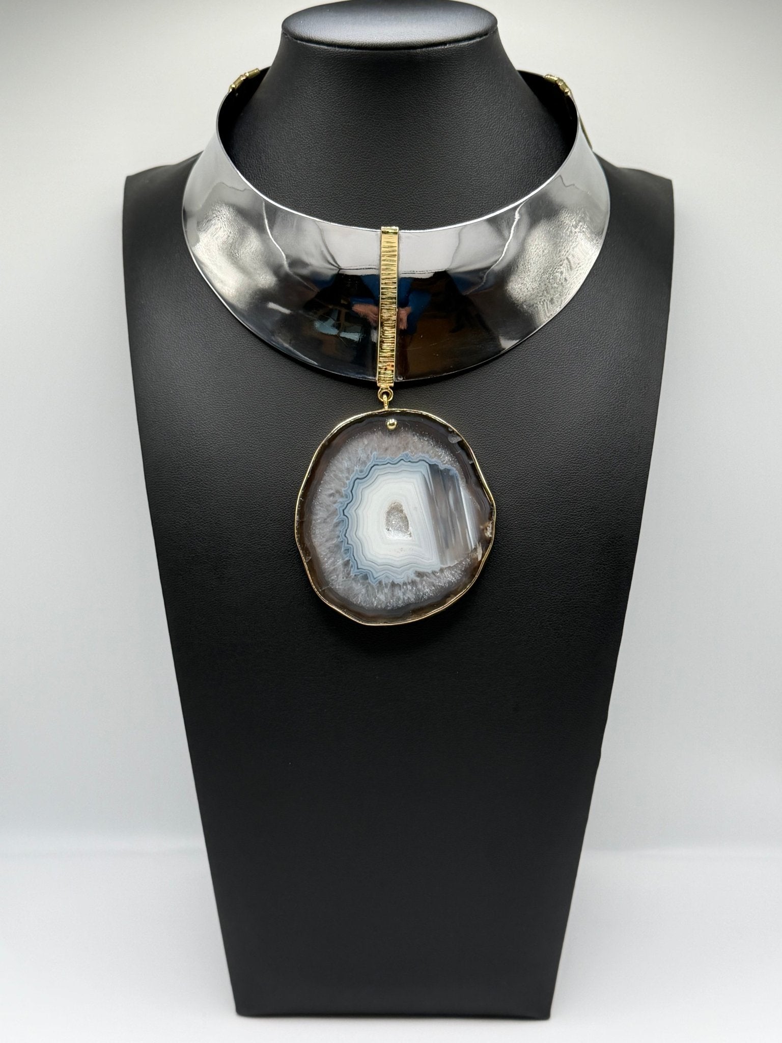Sable Agate Slice Collar - AVA Jewelry
