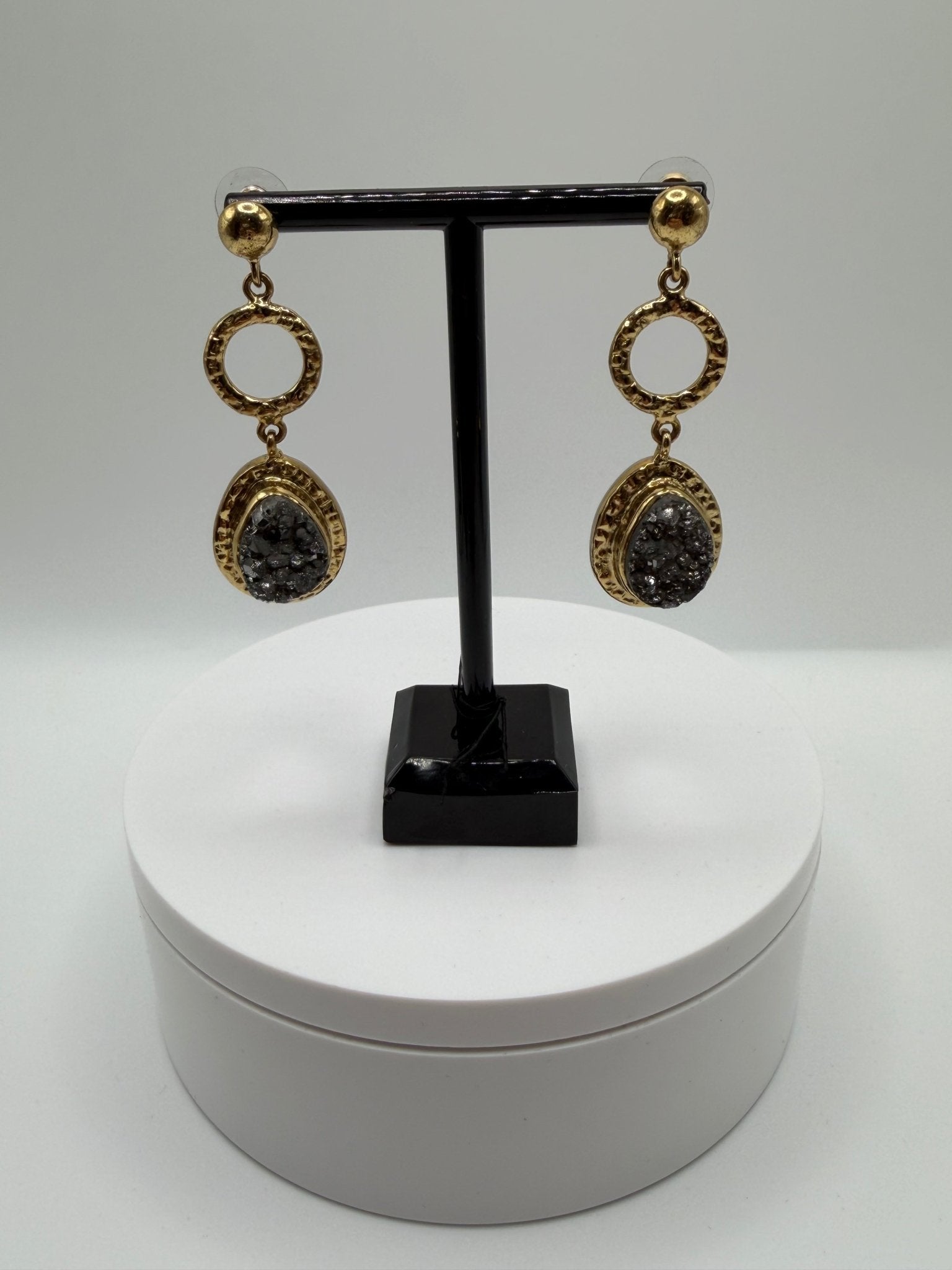 Silver druzy earrings - AVA Jewelry