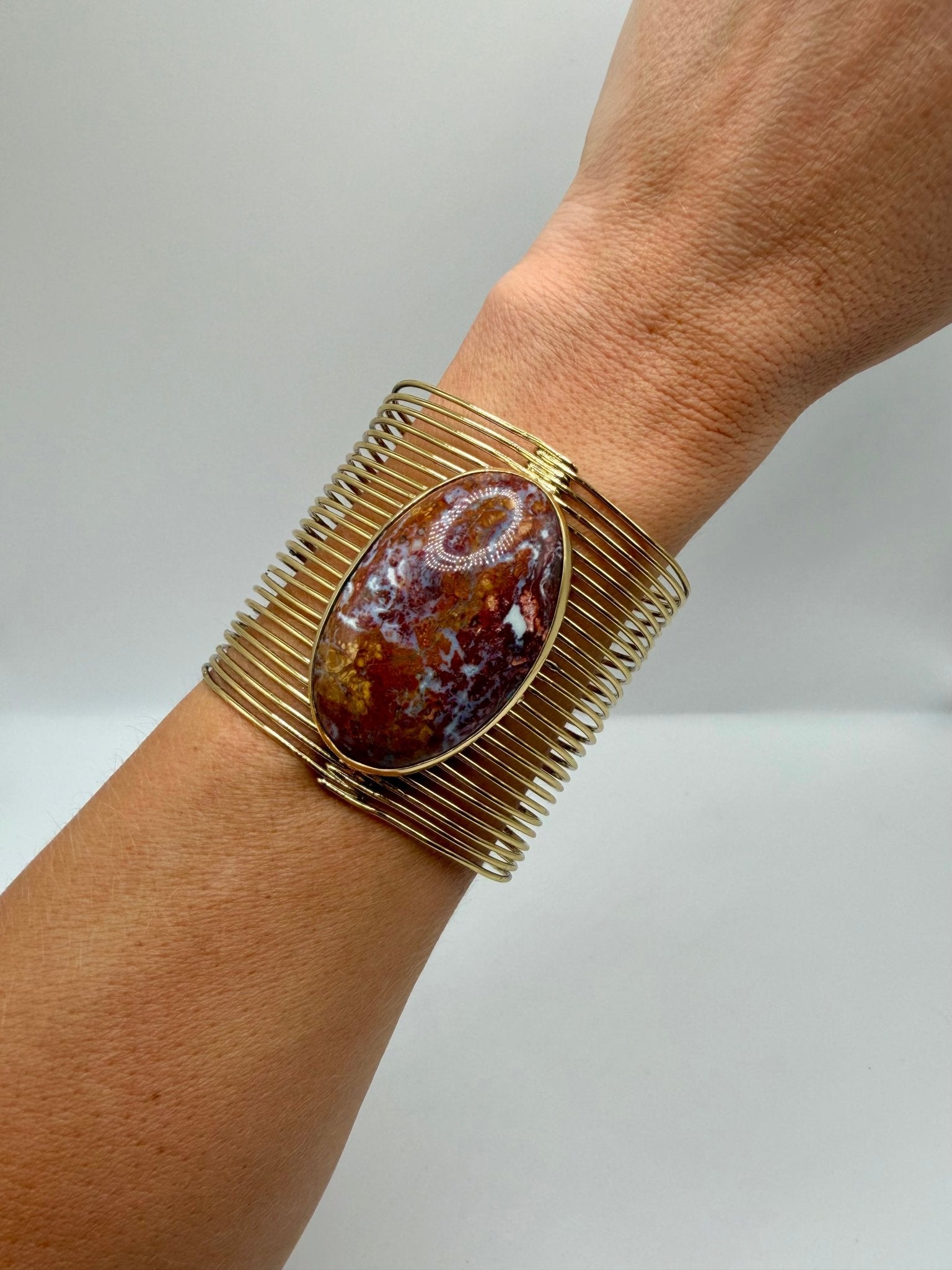 Sunburst Jasper Infinity Cuff - AVA Jewelry