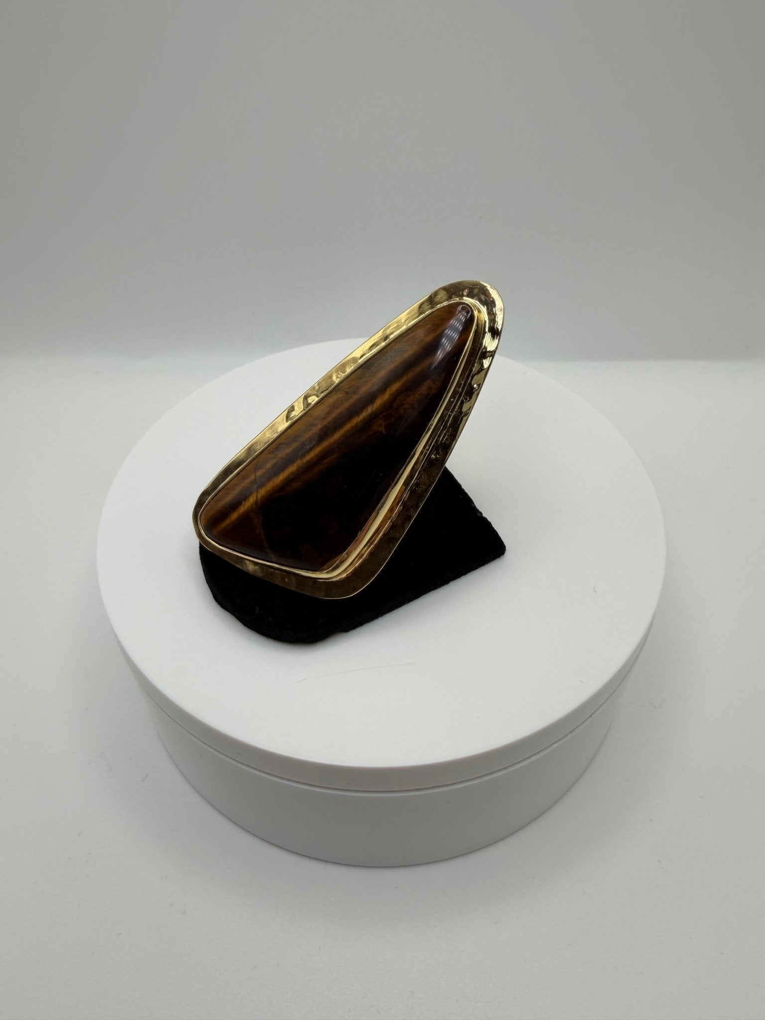 Tigers eye triangle framed wrap ring - AVA Jewelry