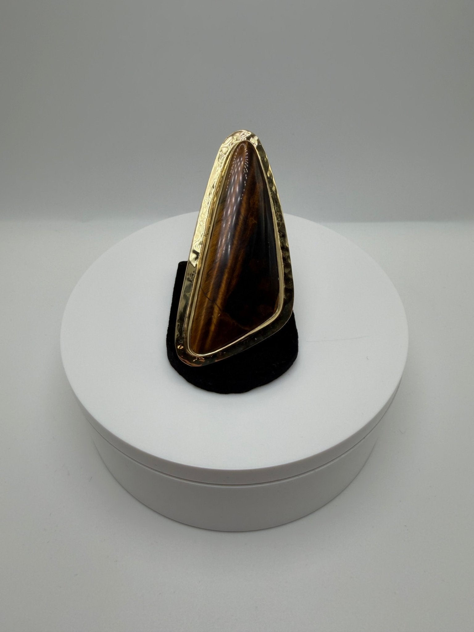 Tigers eye triangle framed wrap ring - AVA Jewelry