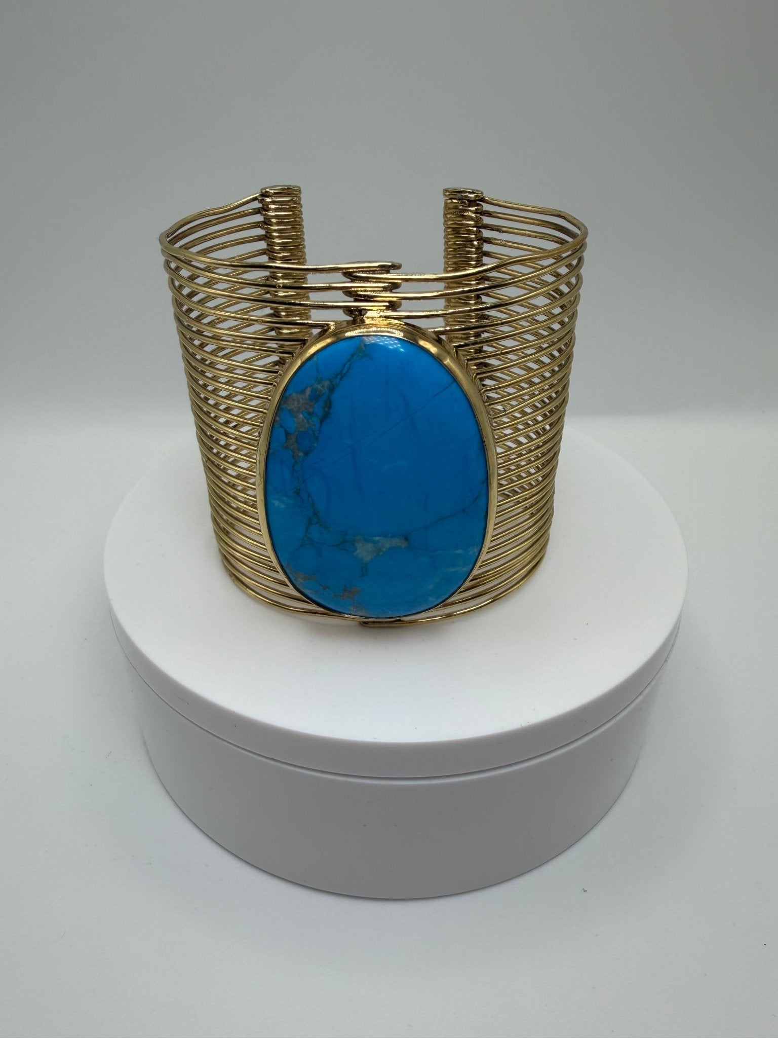 turquoise wire cuff - AVA Jewelry