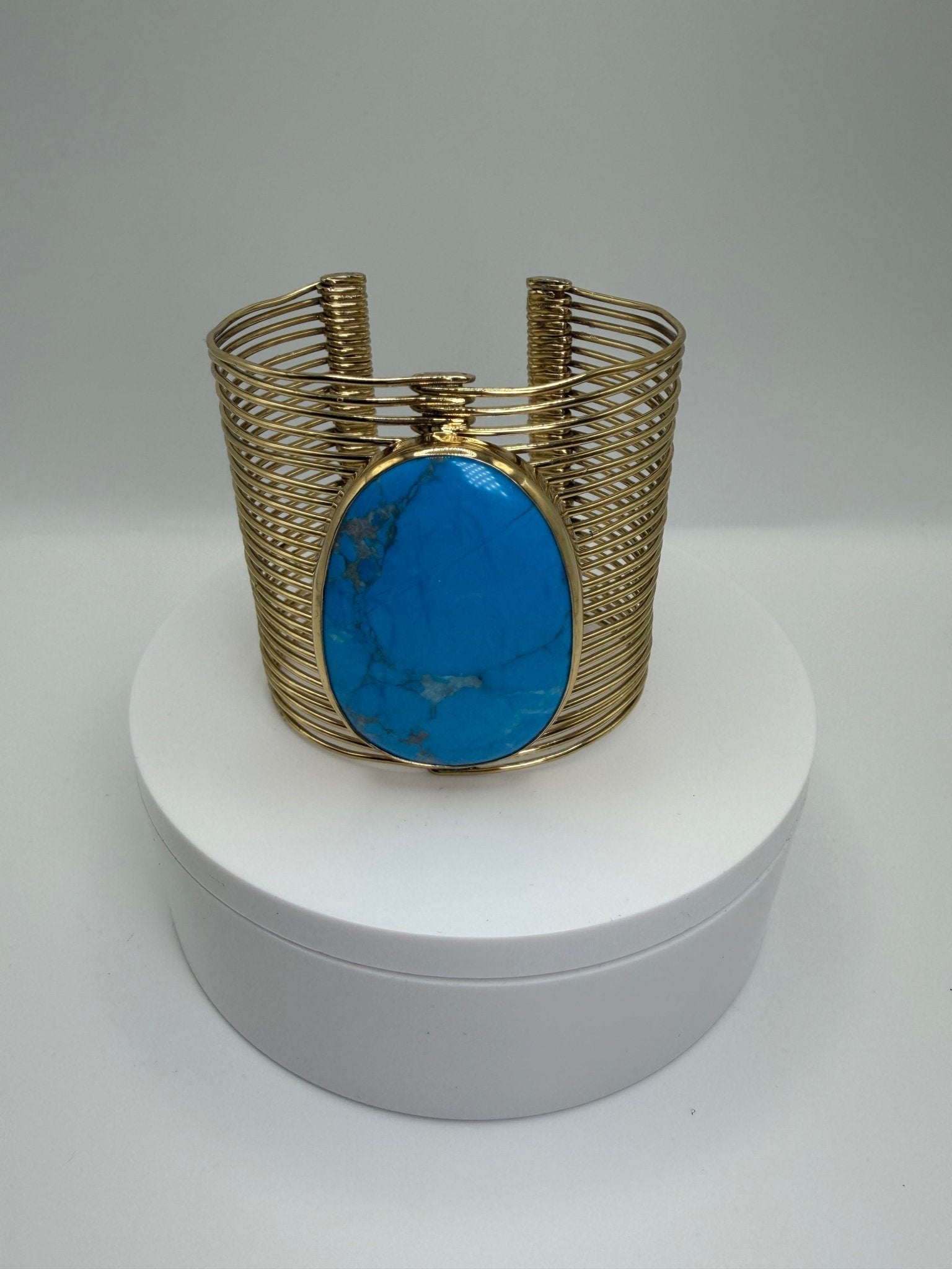turquoise wire cuff - AVA Jewelry