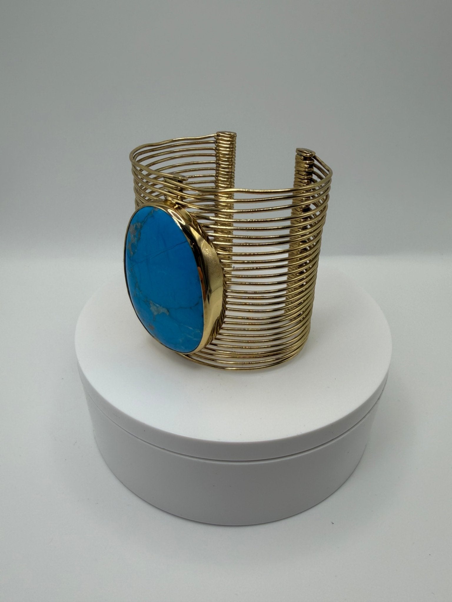 turquoise wire cuff - AVA Jewelry